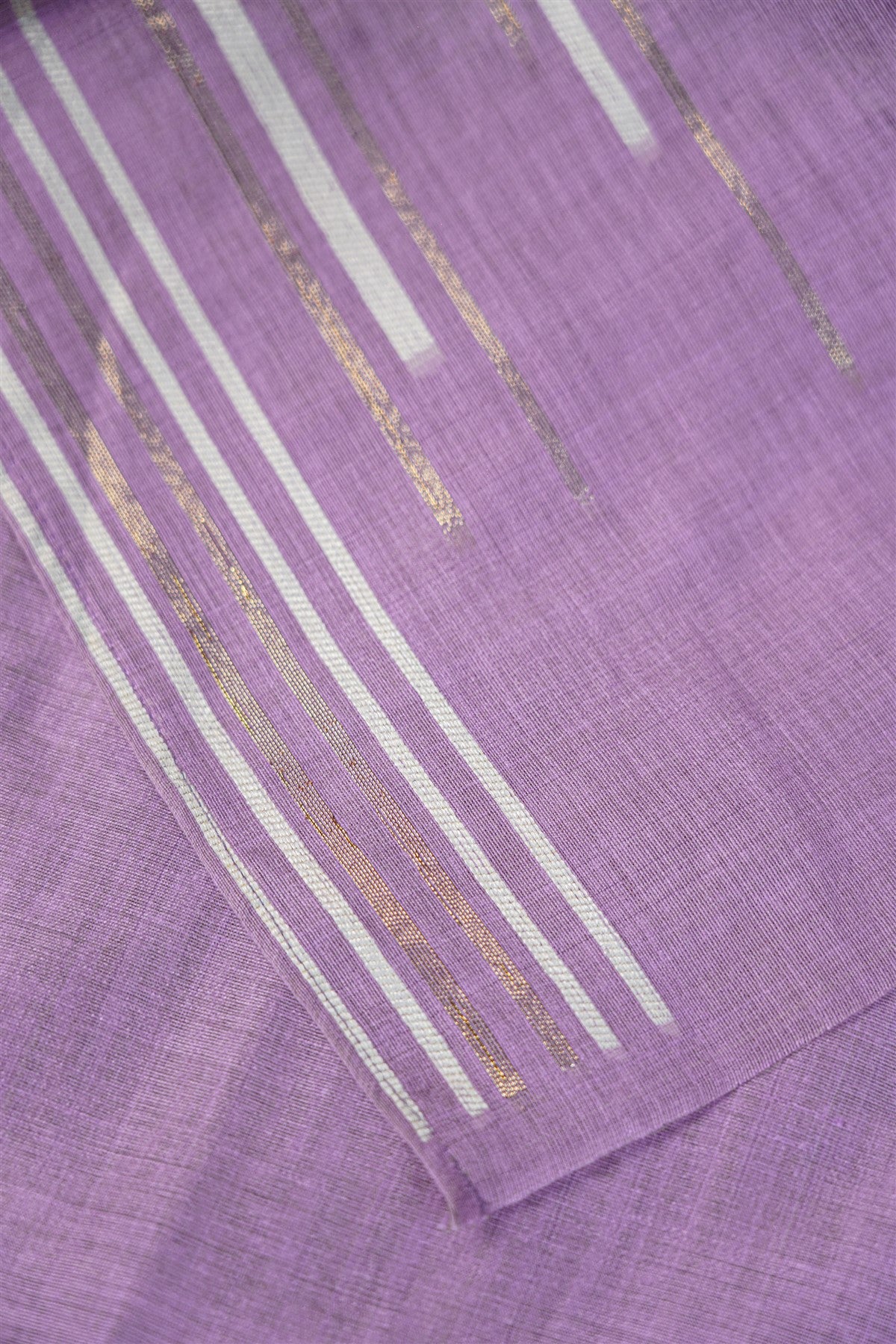 Chanderi Lavender Embroidered Dress Material