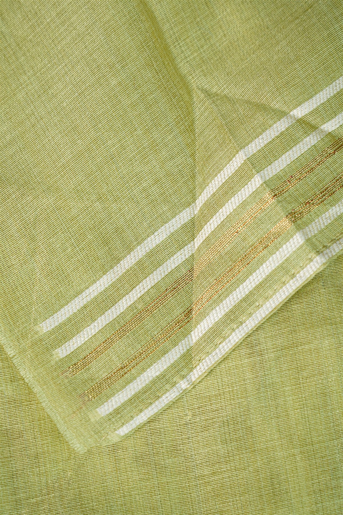 Chanderi Sage Green Embroidered Dress Material