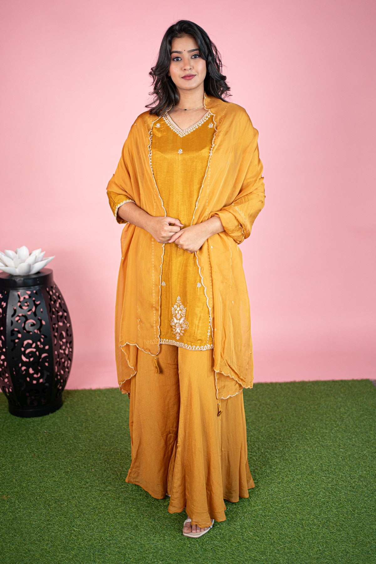 Silk Mustard Kurta