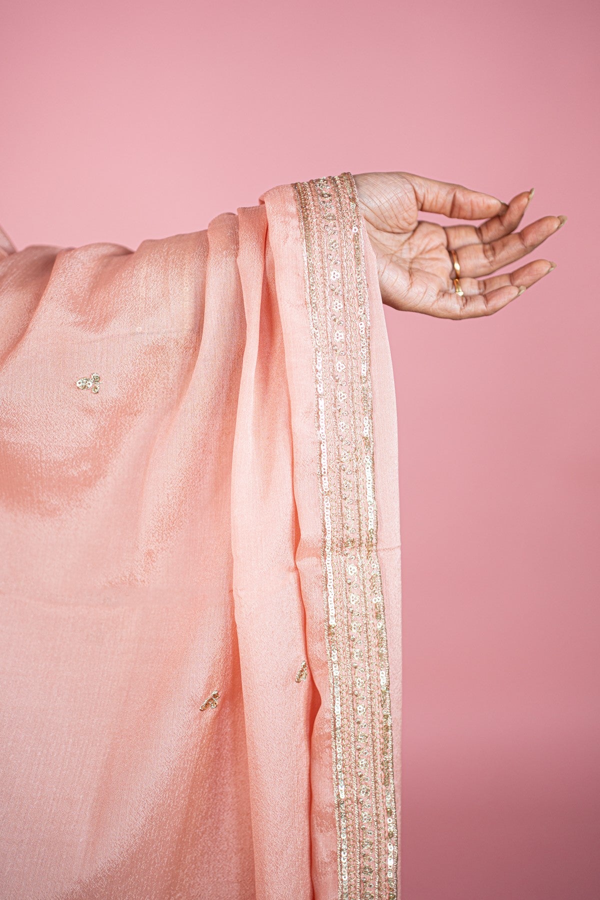 Rich Silk Light Peach Kurta
