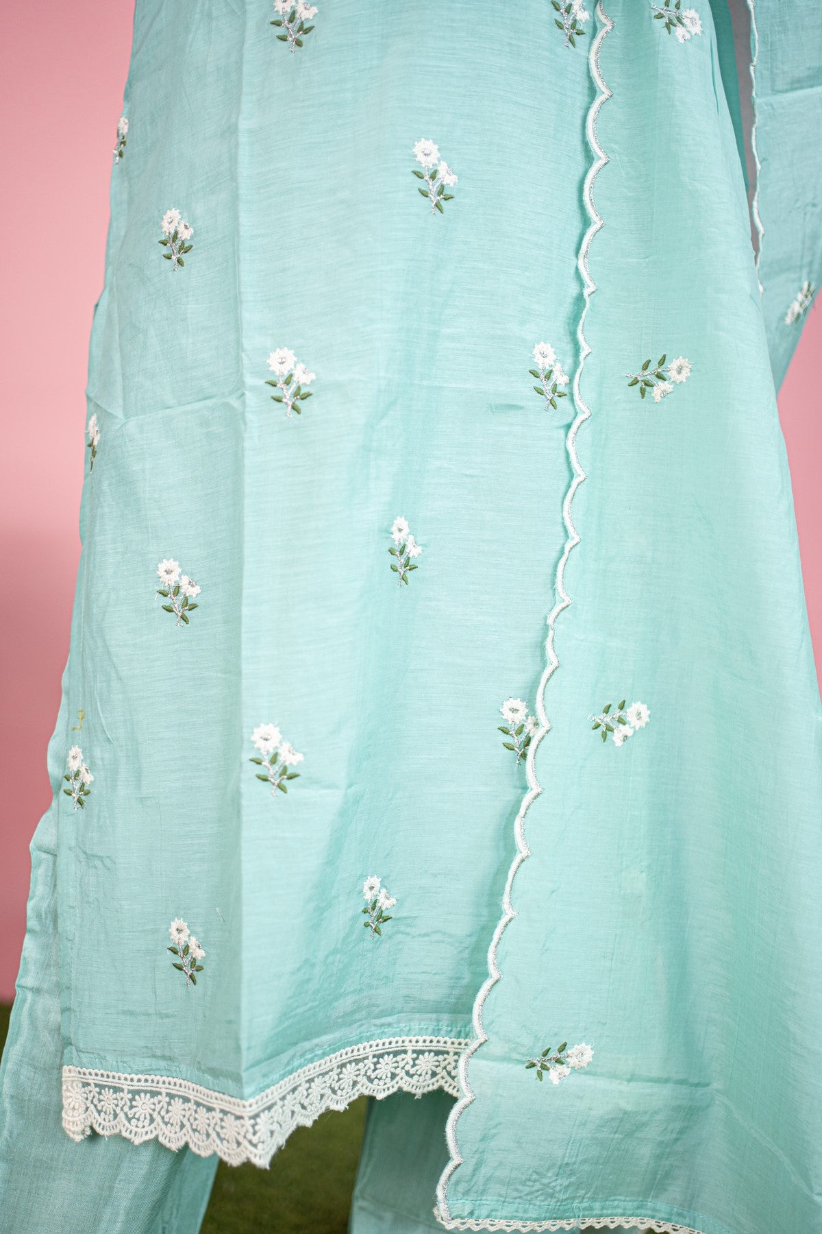 Classic Silk Weave Sky Blue Kurta