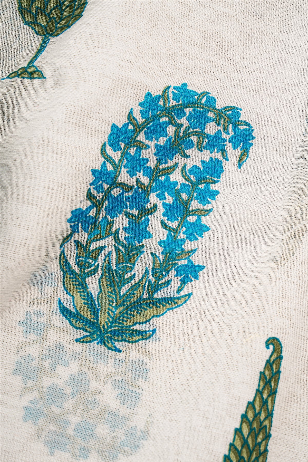 Chanderi Blue Embroidered Dress Material
