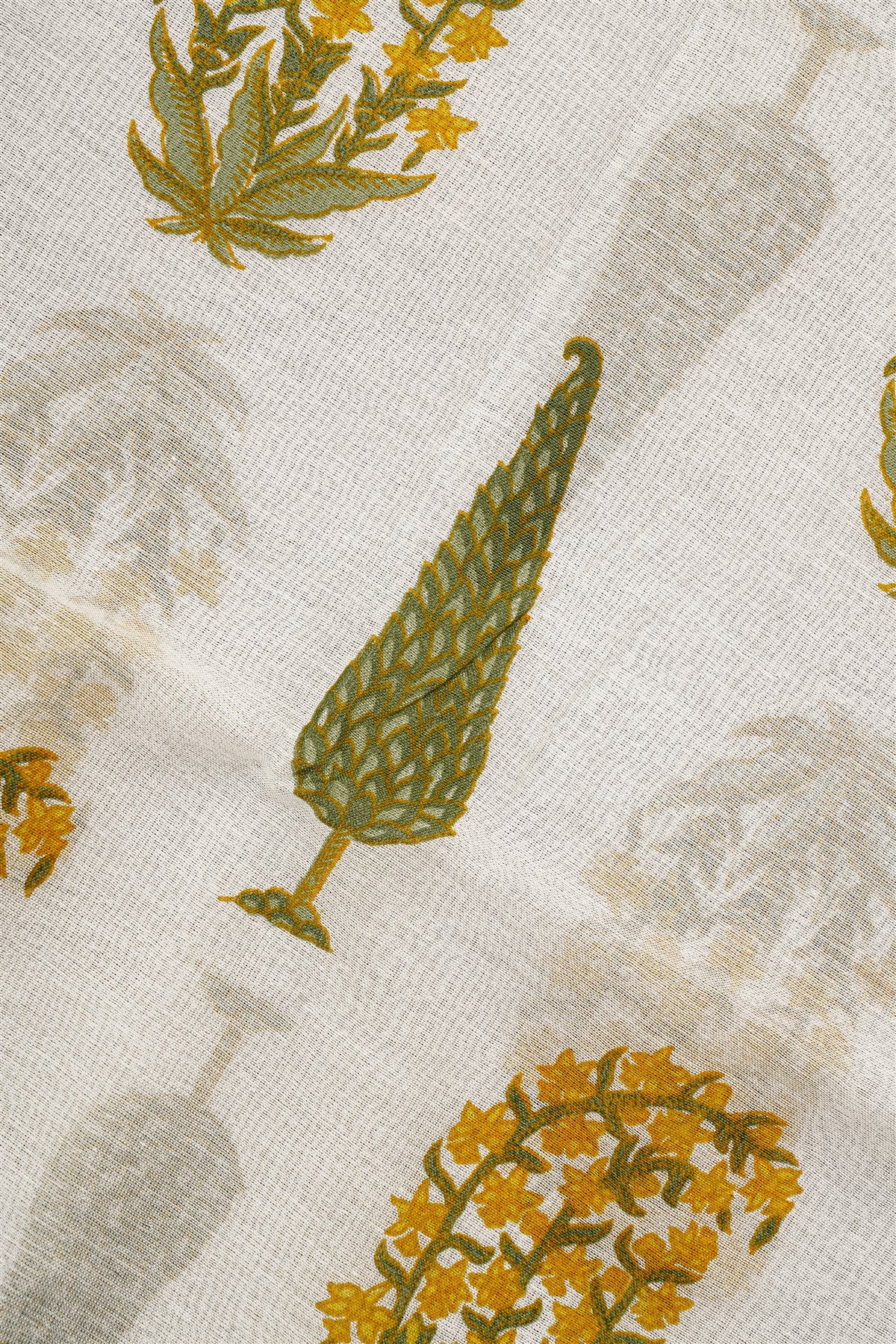 Chanderi Mustard Yellow Embroidered Dress Material