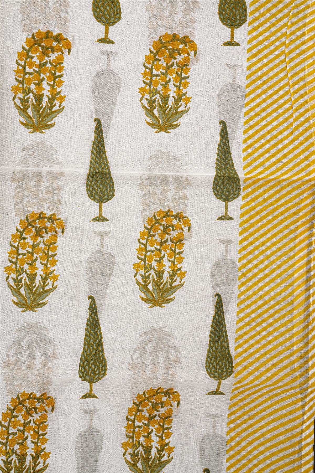 Chanderi Mustard Yellow Embroidered Dress Material