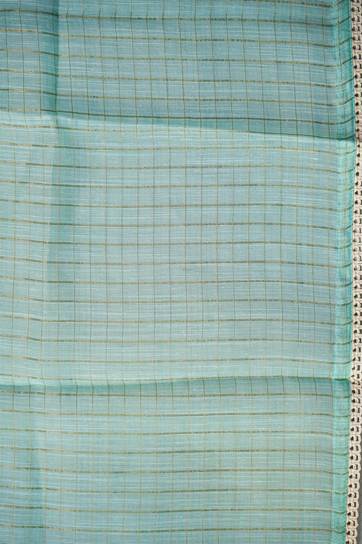 Chanderi Sea Green Embroidered Dress Material