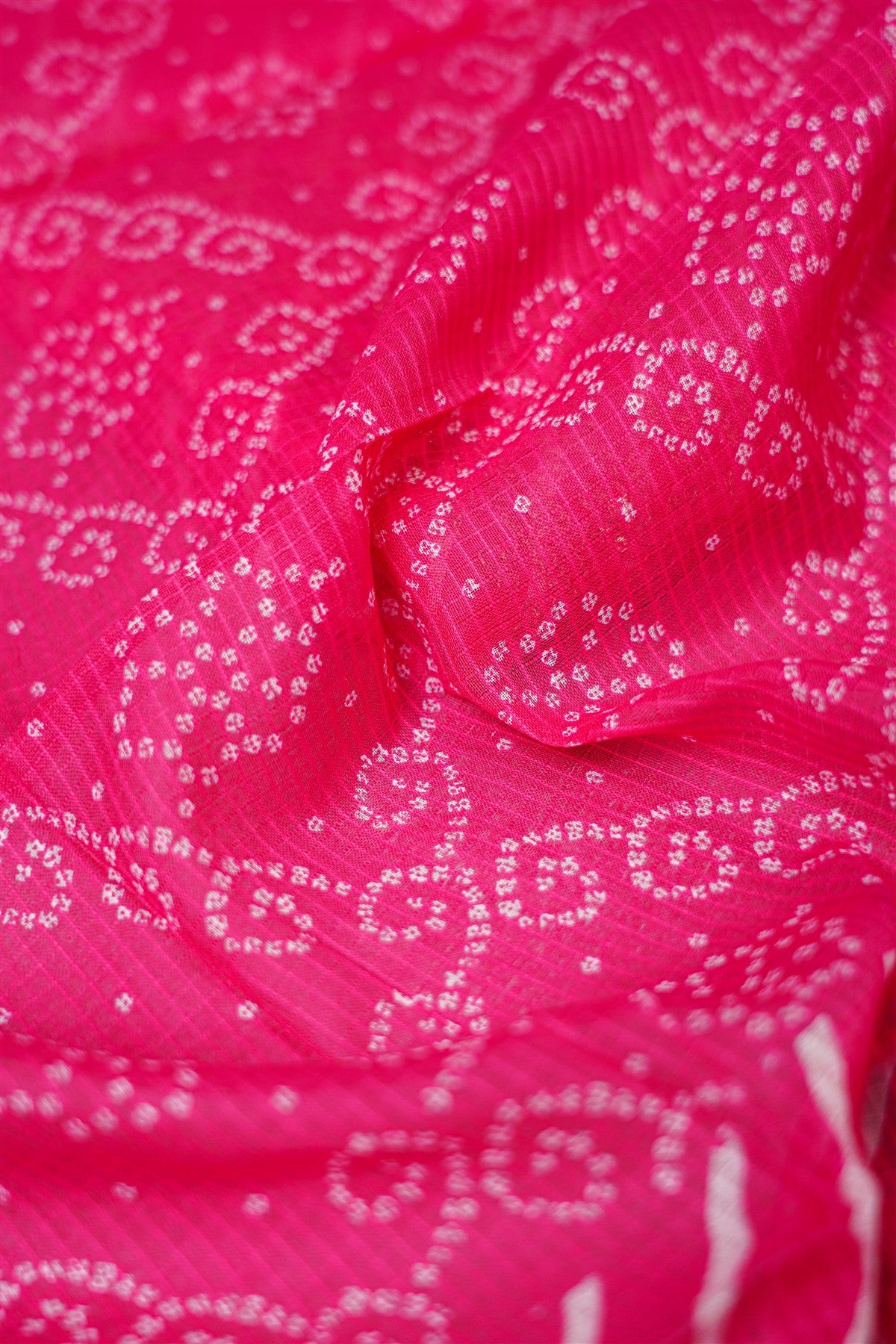 Cotton Dark Pink Leheriya Print Dress Material