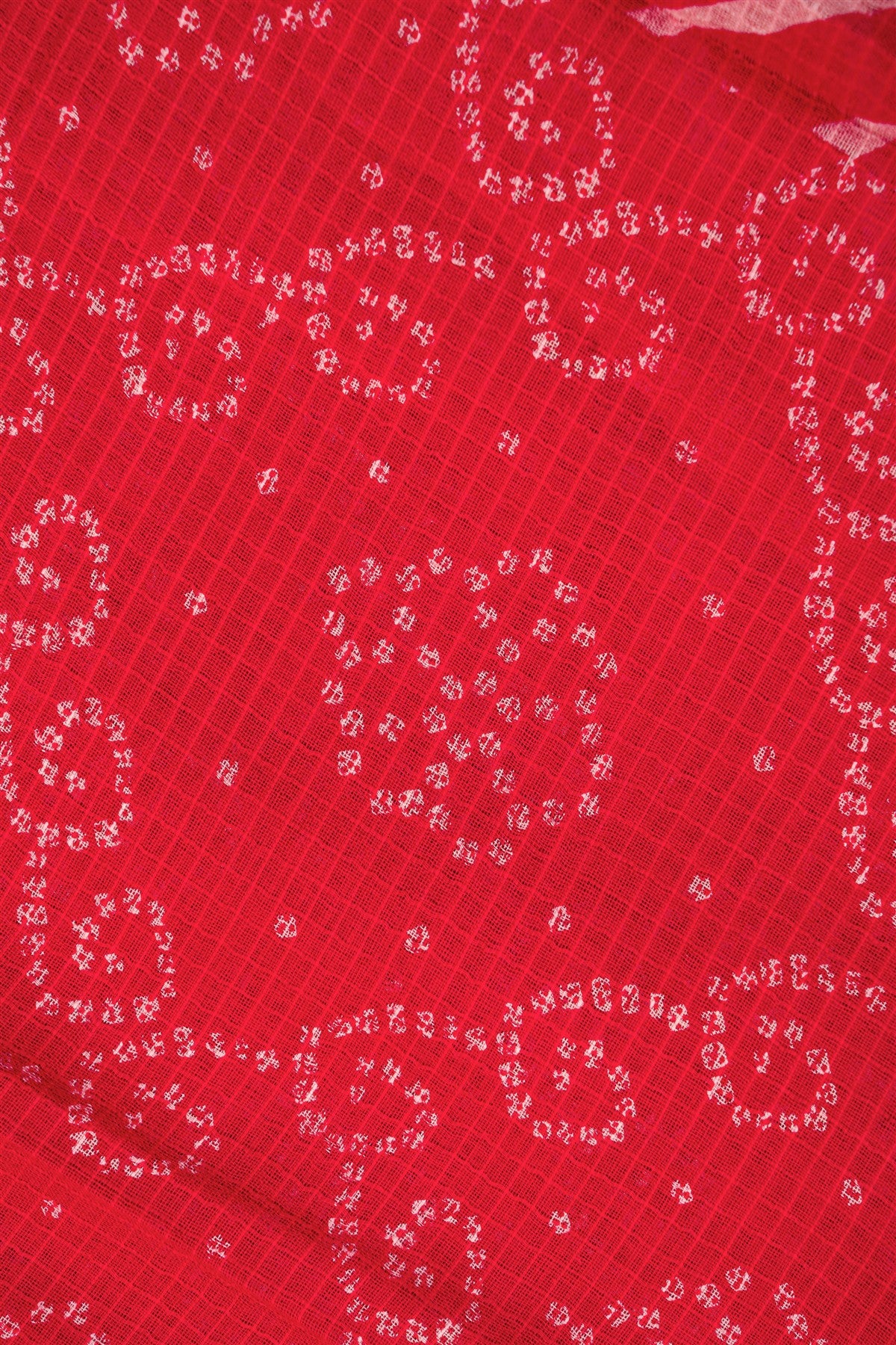 Cotton Red Leheriya Print Dress Material