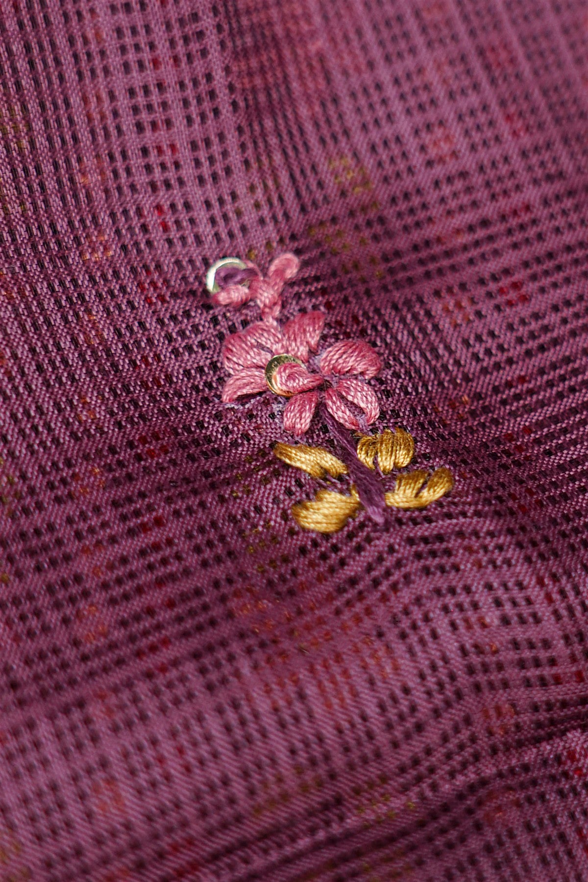 Kota Purple Embroidered Dress Material