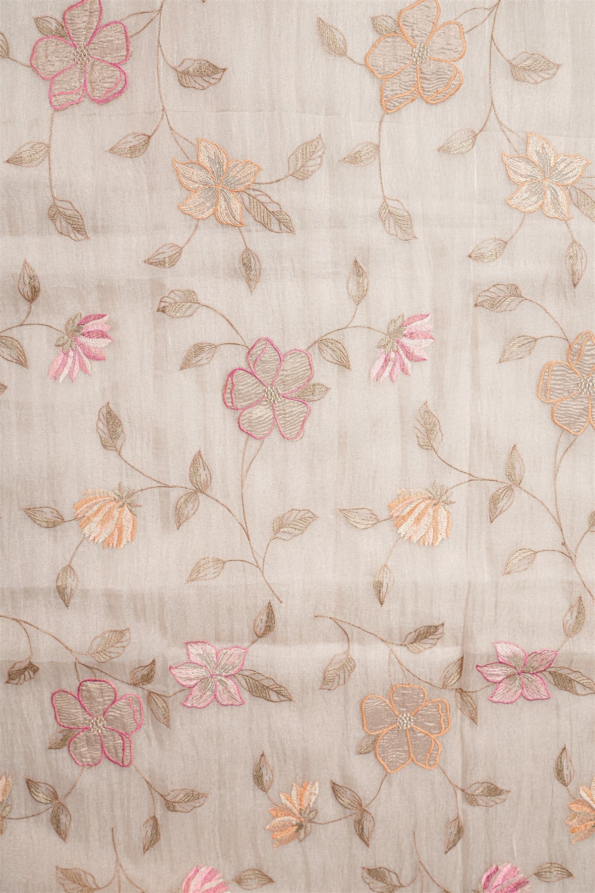 Organza Solid Cream Dress Materials