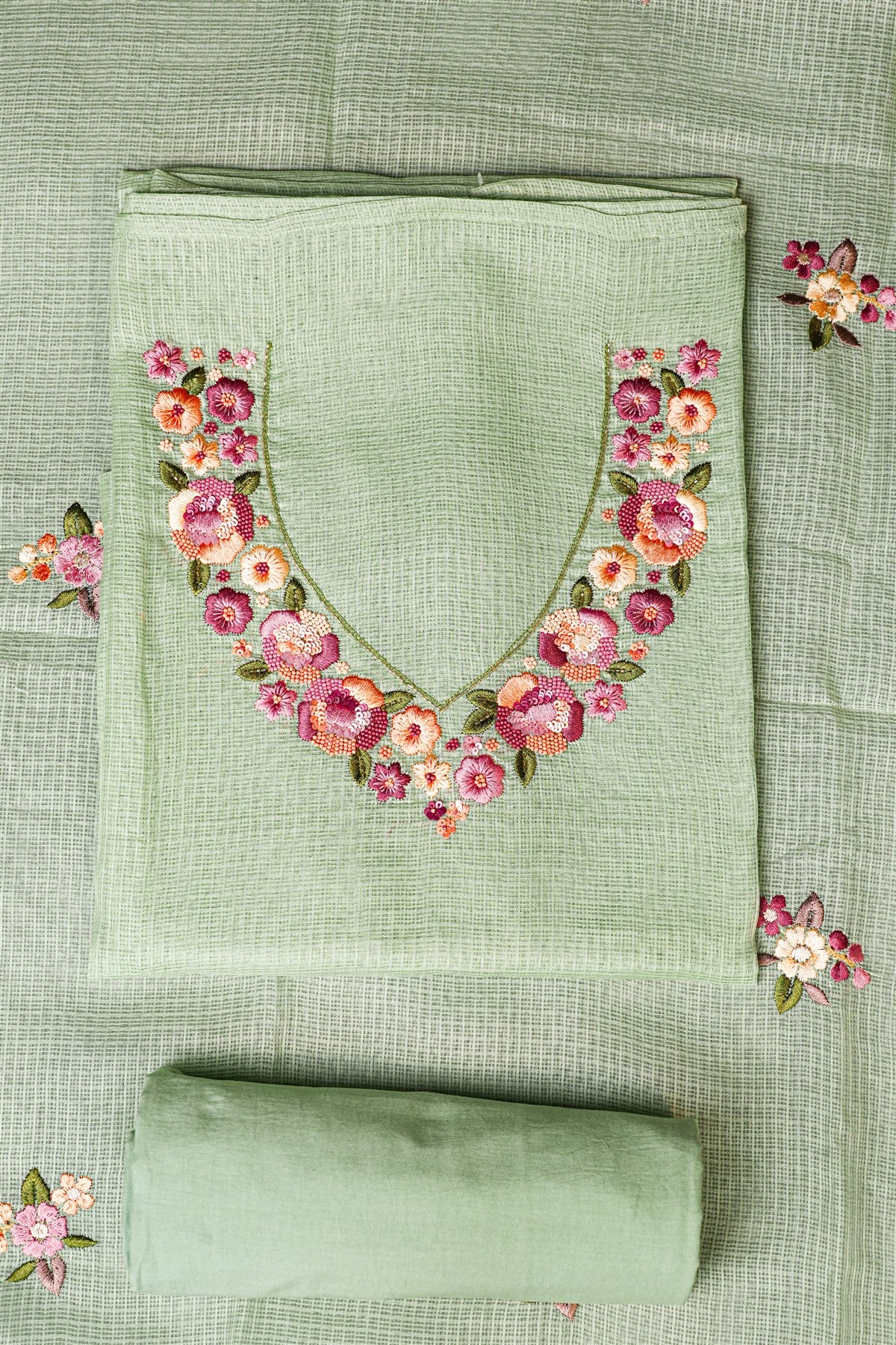 Kota Solid Light Sea Green Dress Materials