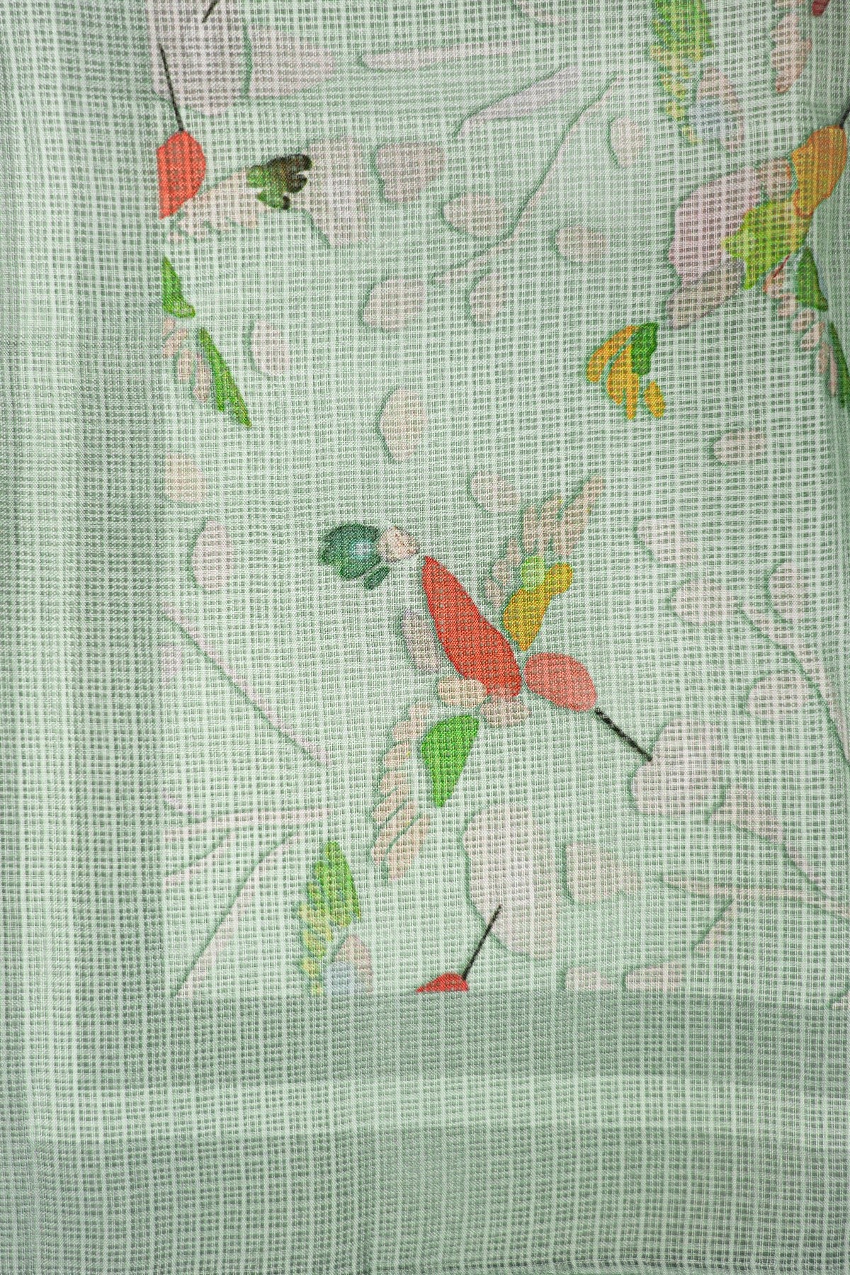 Kota Light Green Embroidered Dress Material