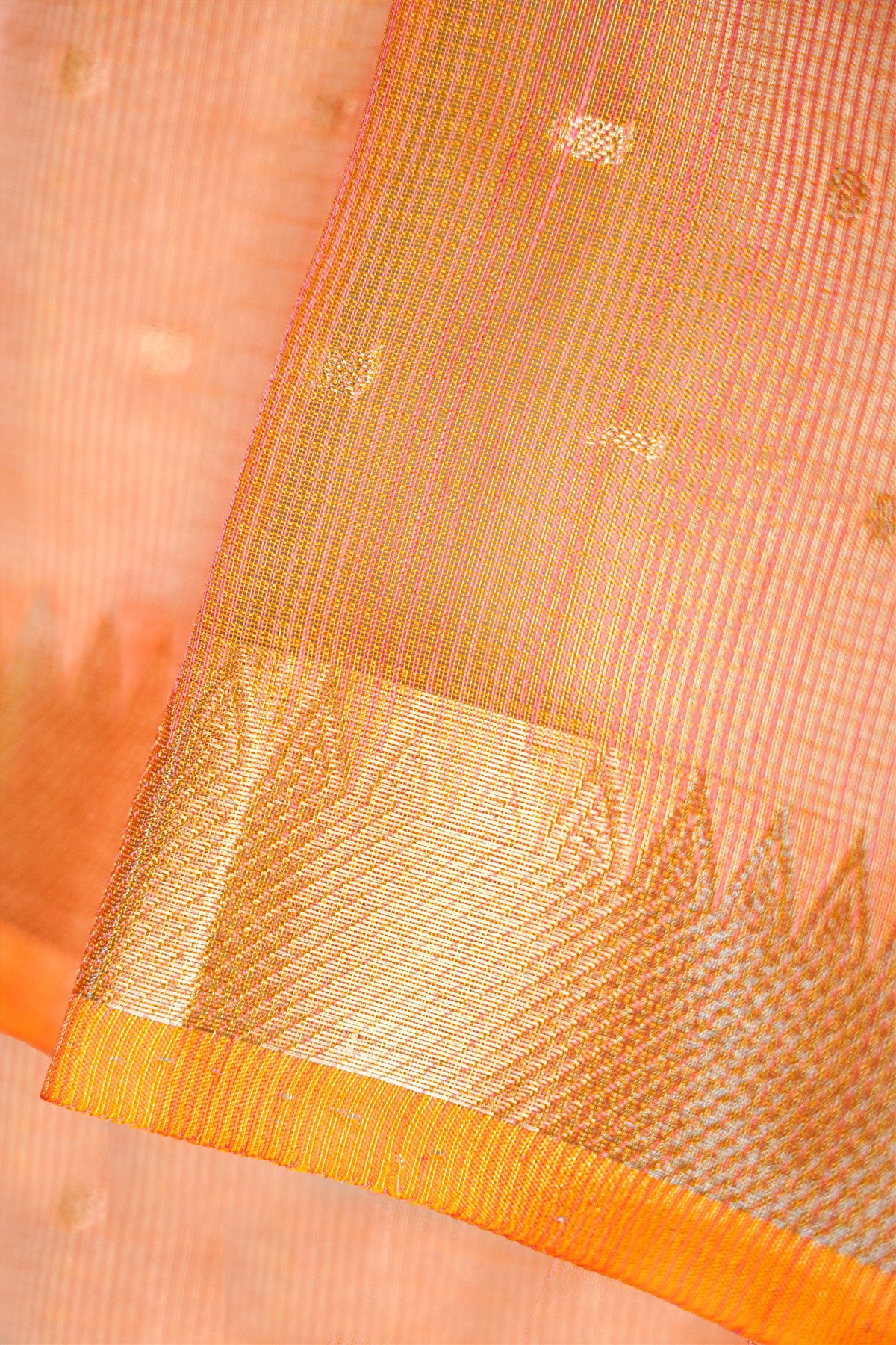 Kota Orange Embroidered Dress Material