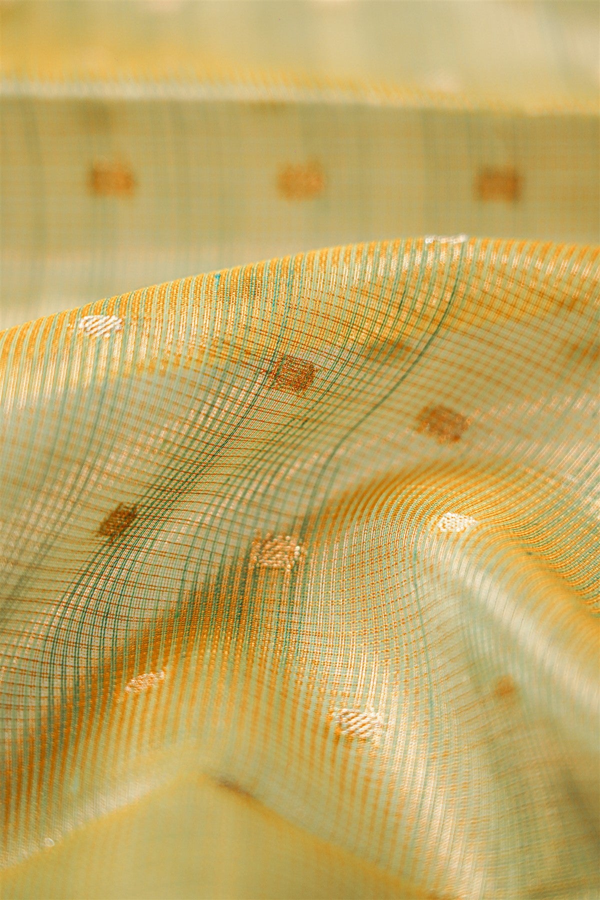 Kota Mustard Yellow Gota Patti Embroidered Dress Material