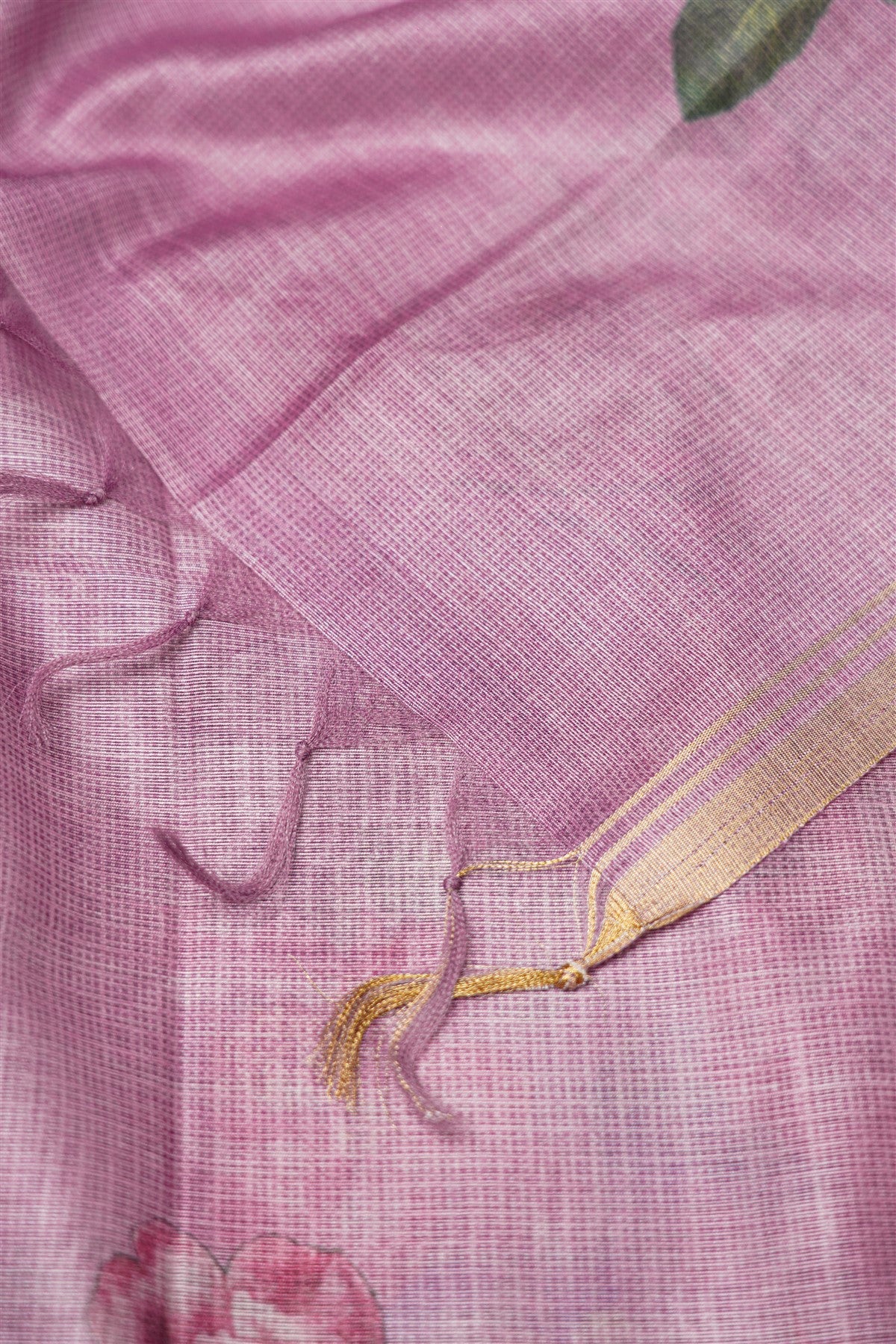 Kota Lavender Floral Embroidery Dress Material