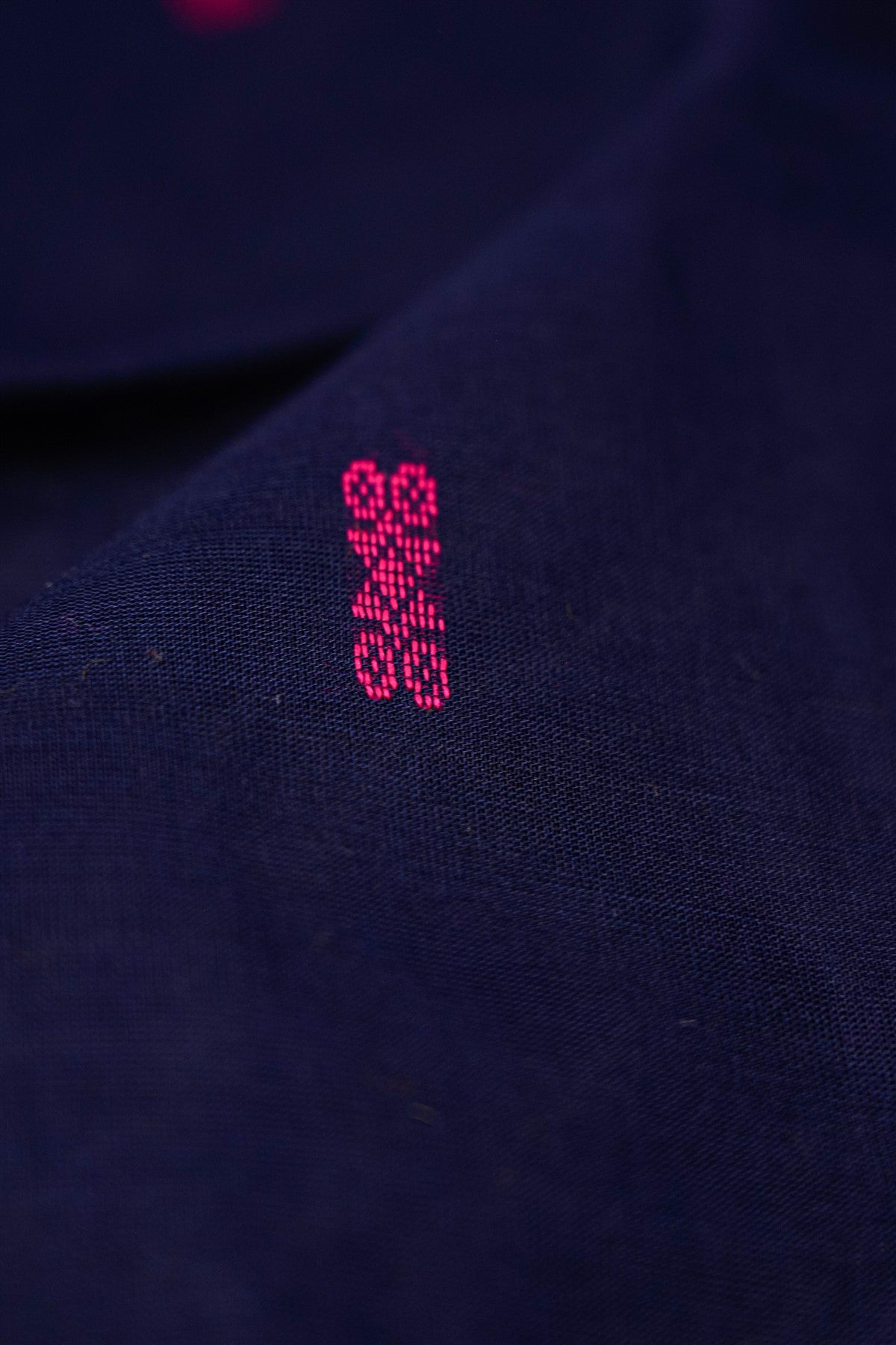 Cotton Navy Blue And Pink Butti Woven Dress Material