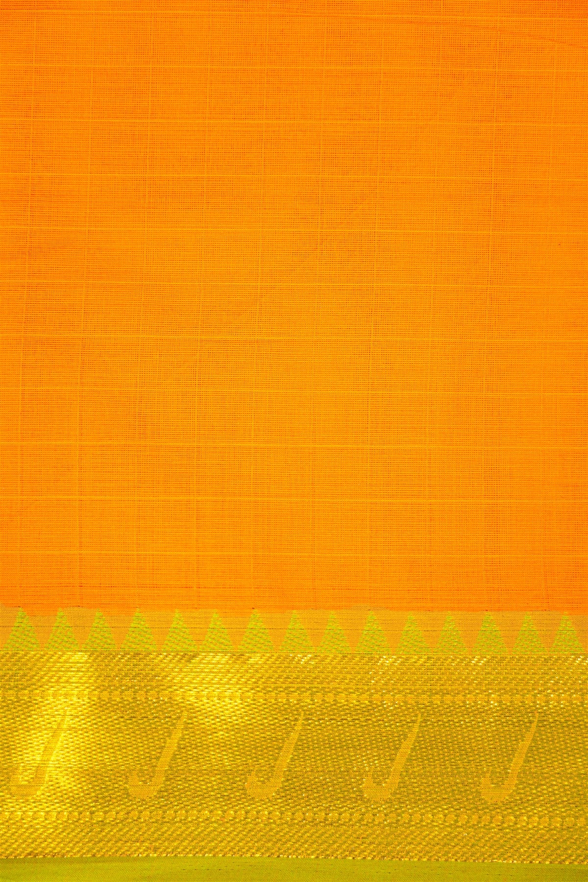 Cotton Orange Zari Woven Dress Material