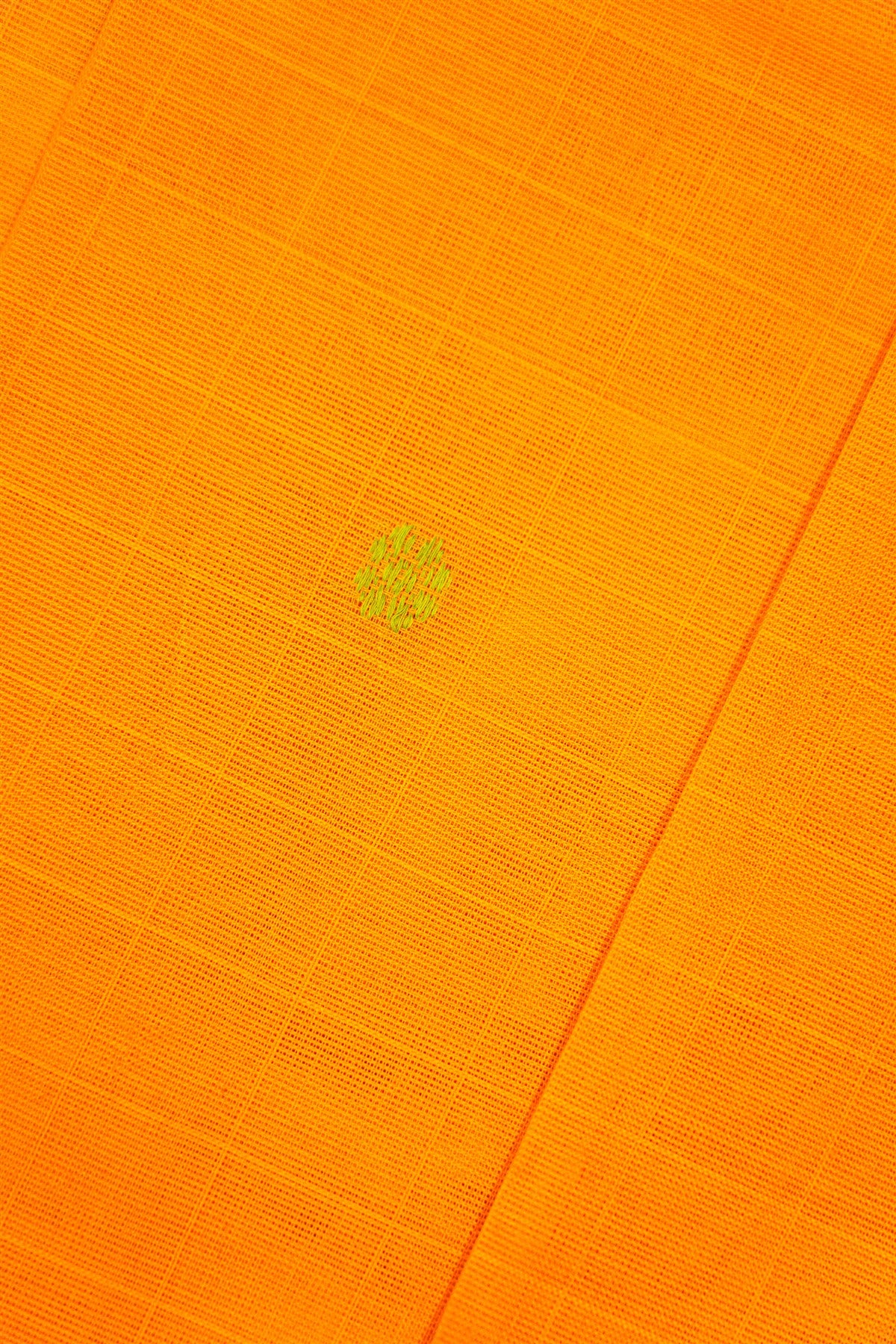 Cotton Orange Zari Woven Dress Material