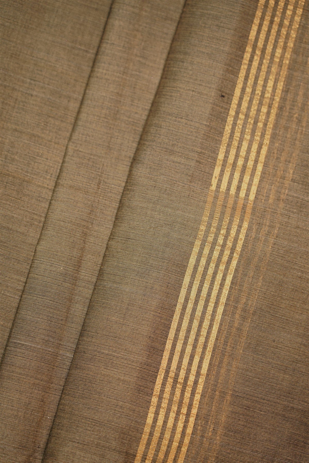 Cotton Beige Zari Border Dress Material