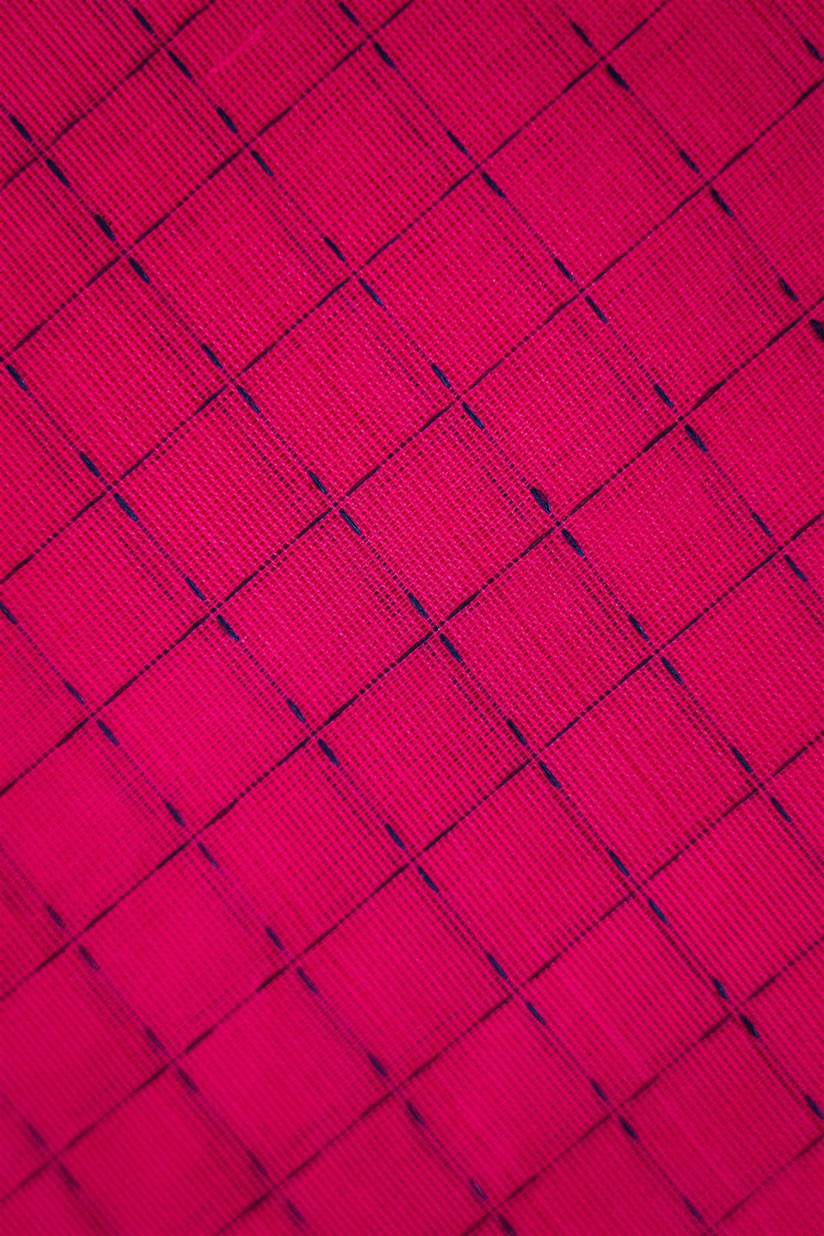 Cotton Magenta And Navy Blue Checked Dress Material
