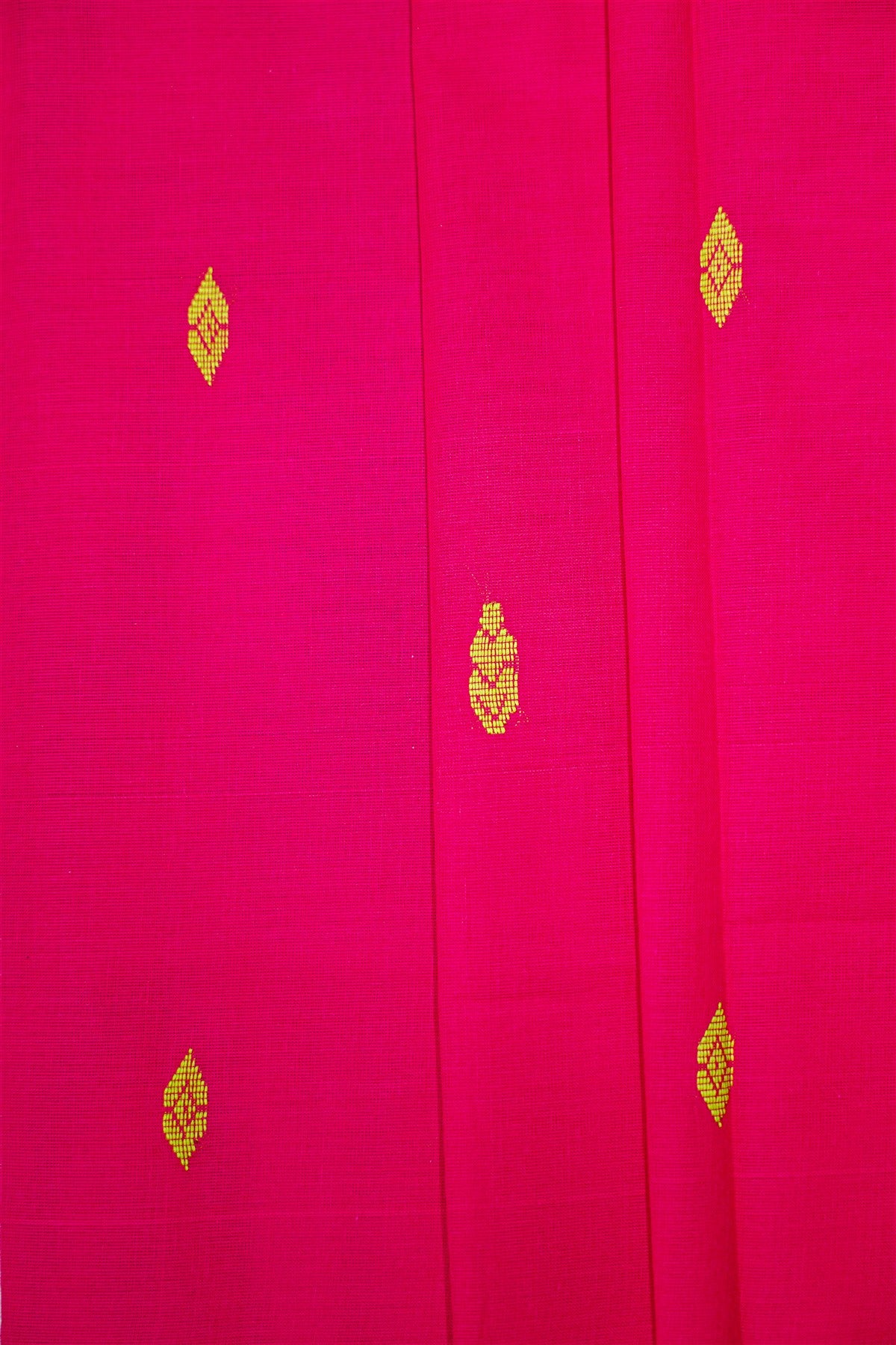 Cotton Mustard Yellow And Pink Woven Buta Dress Material