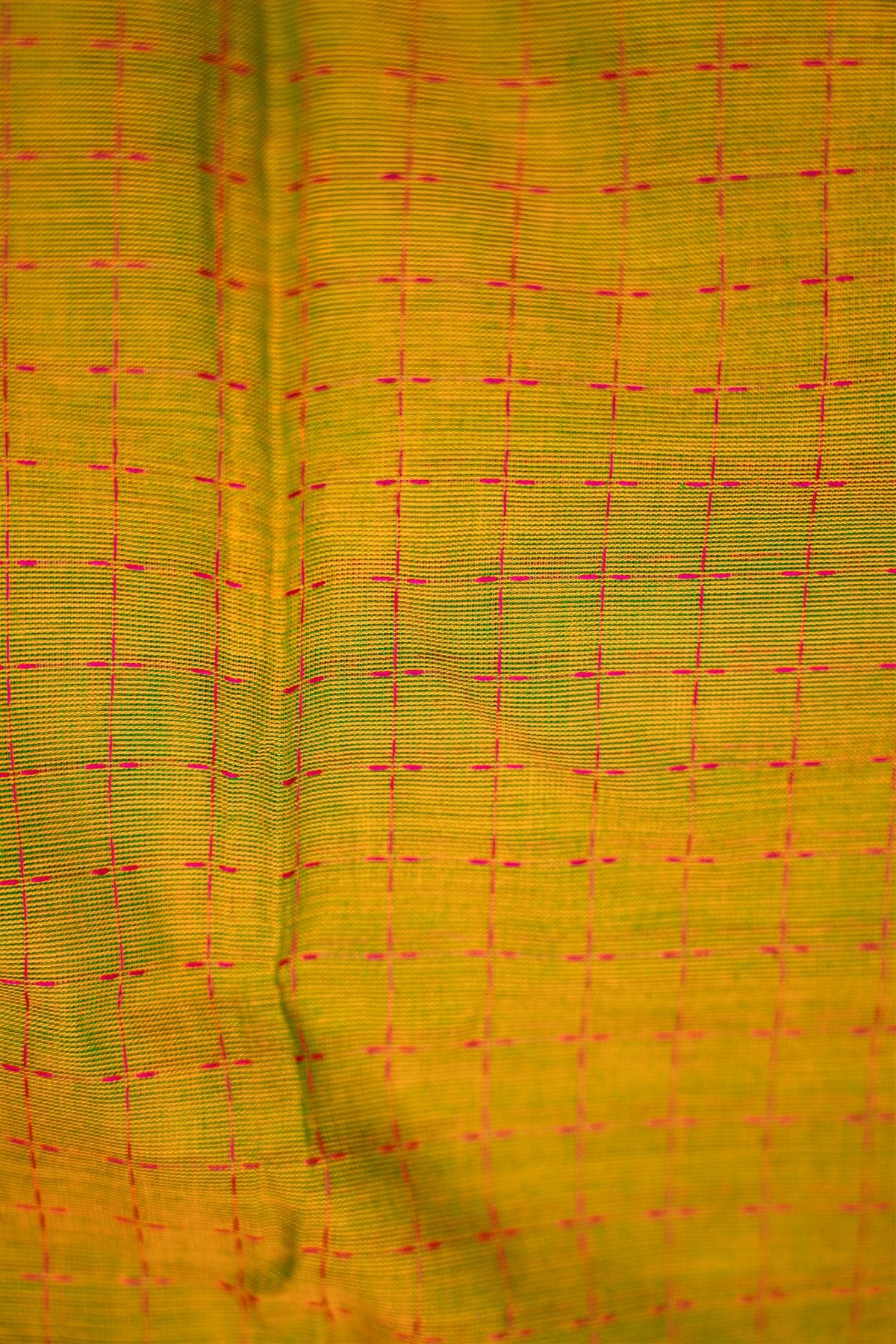 Cotton Mustard Yellow And Pink Woven Buta Dress Material
