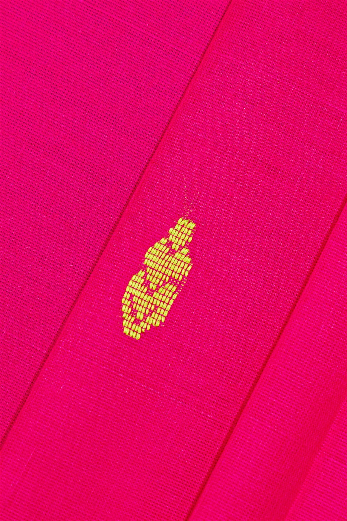 Cotton Mustard Yellow And Pink Woven Buta Dress Material