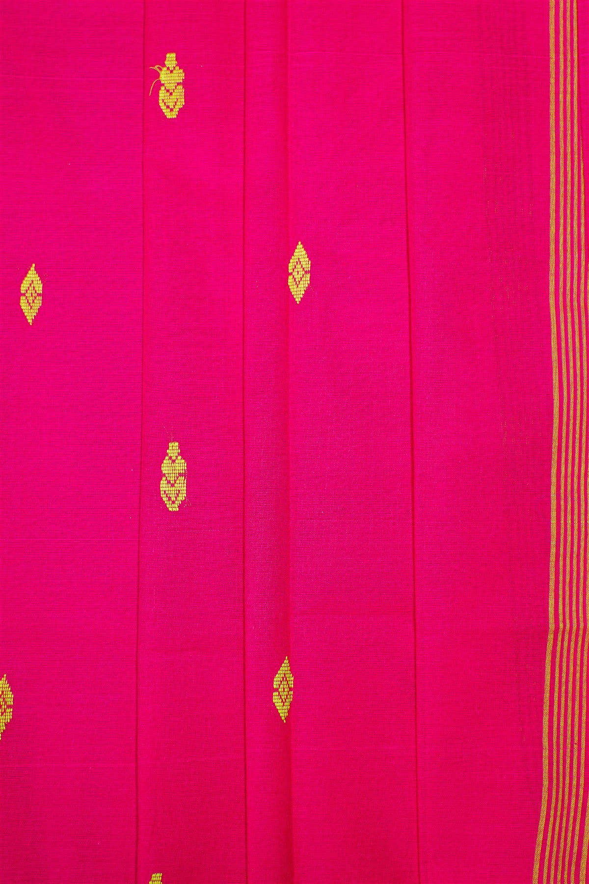 Cotton Mustard Yellow And Pink Woven Buta Dress Material