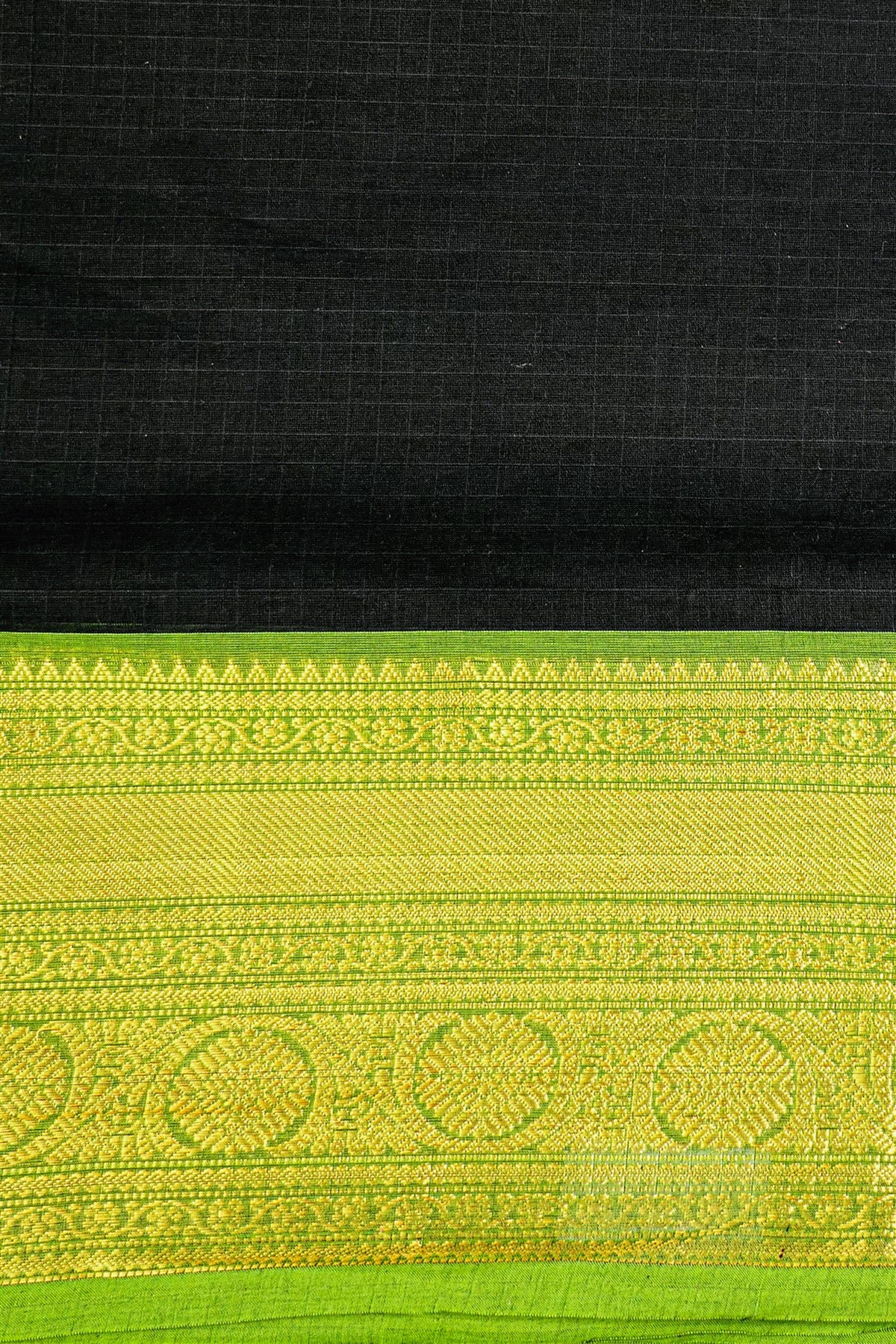 Cotton Black Zari Border Dress Material