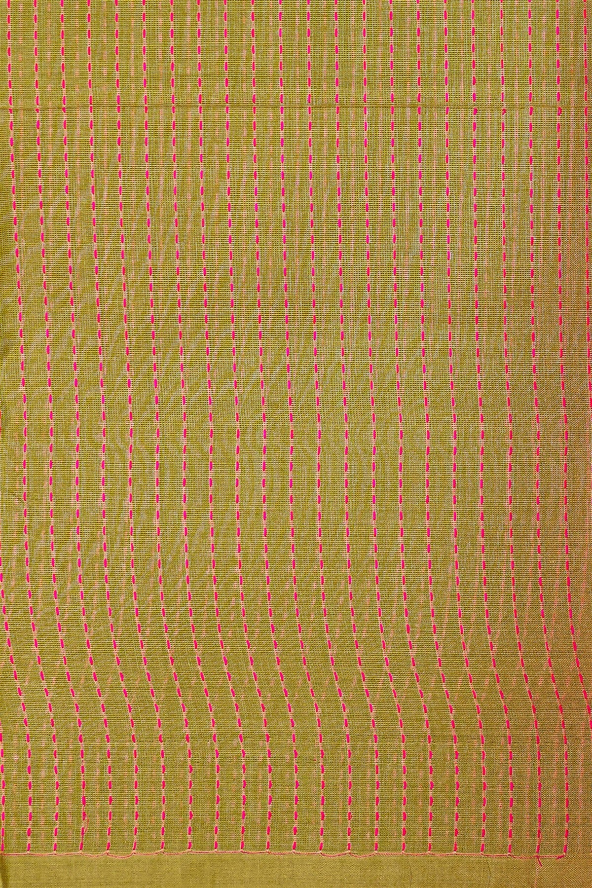 Cotton Olive Green And Pink Dobby Striped Dress Material
