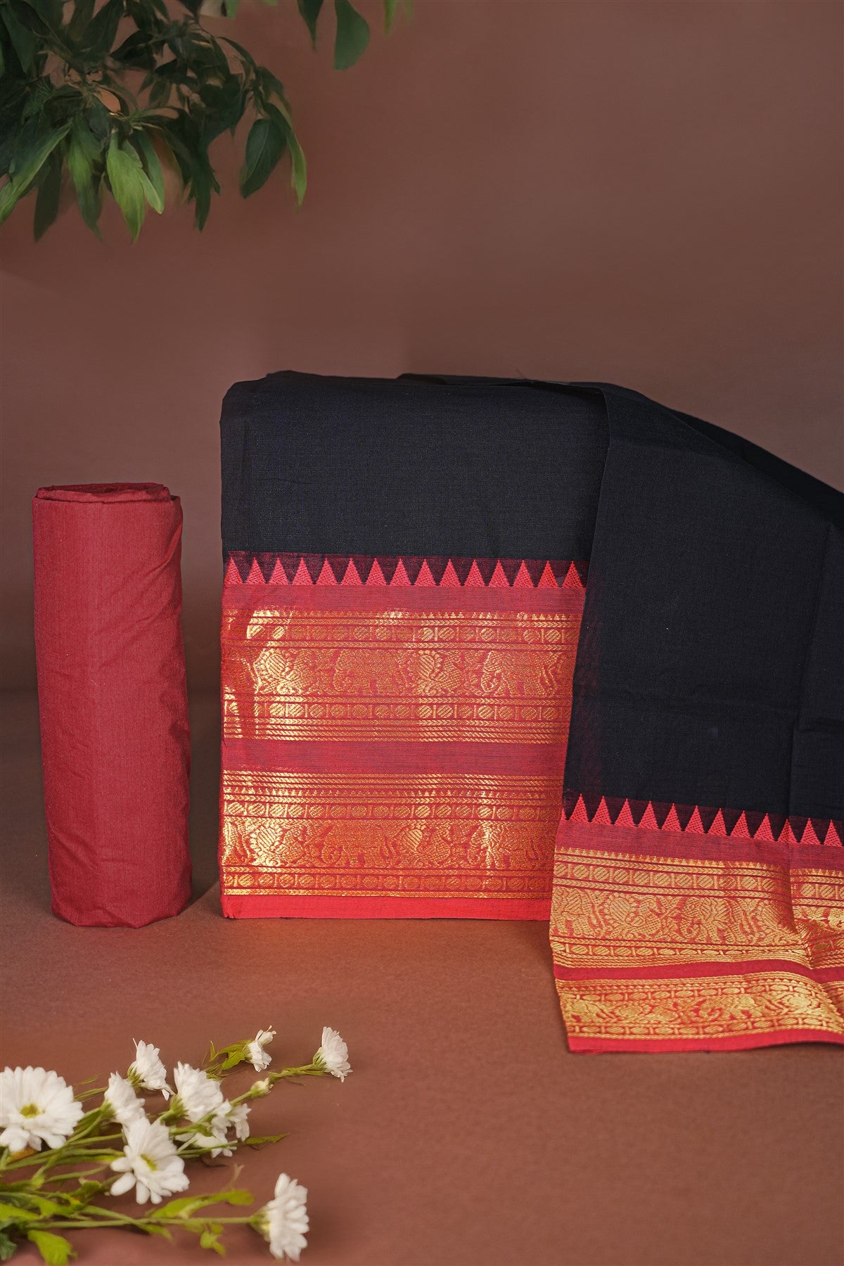 Cotton Black Dress Material