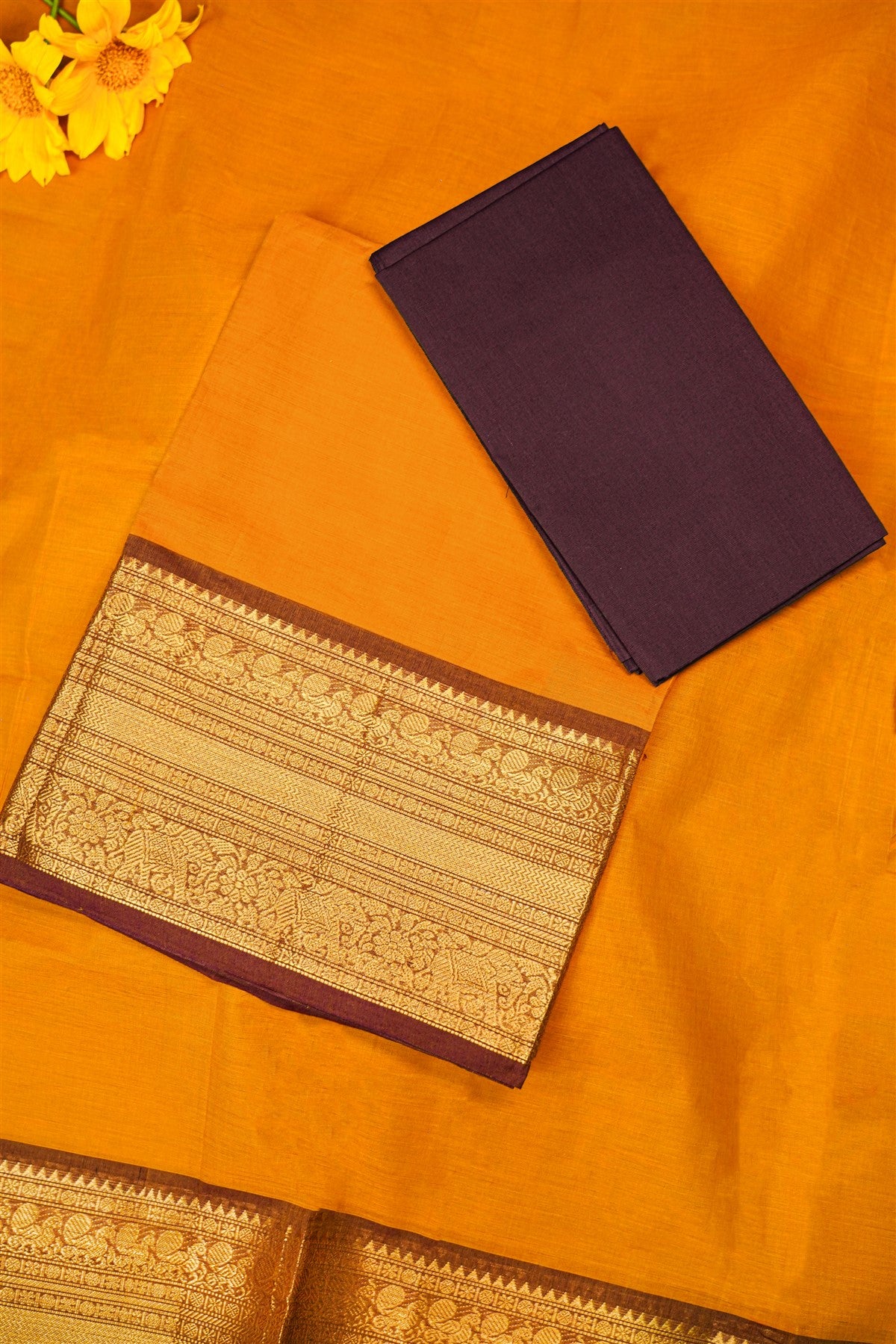 Cotton Mustard Dress Materials