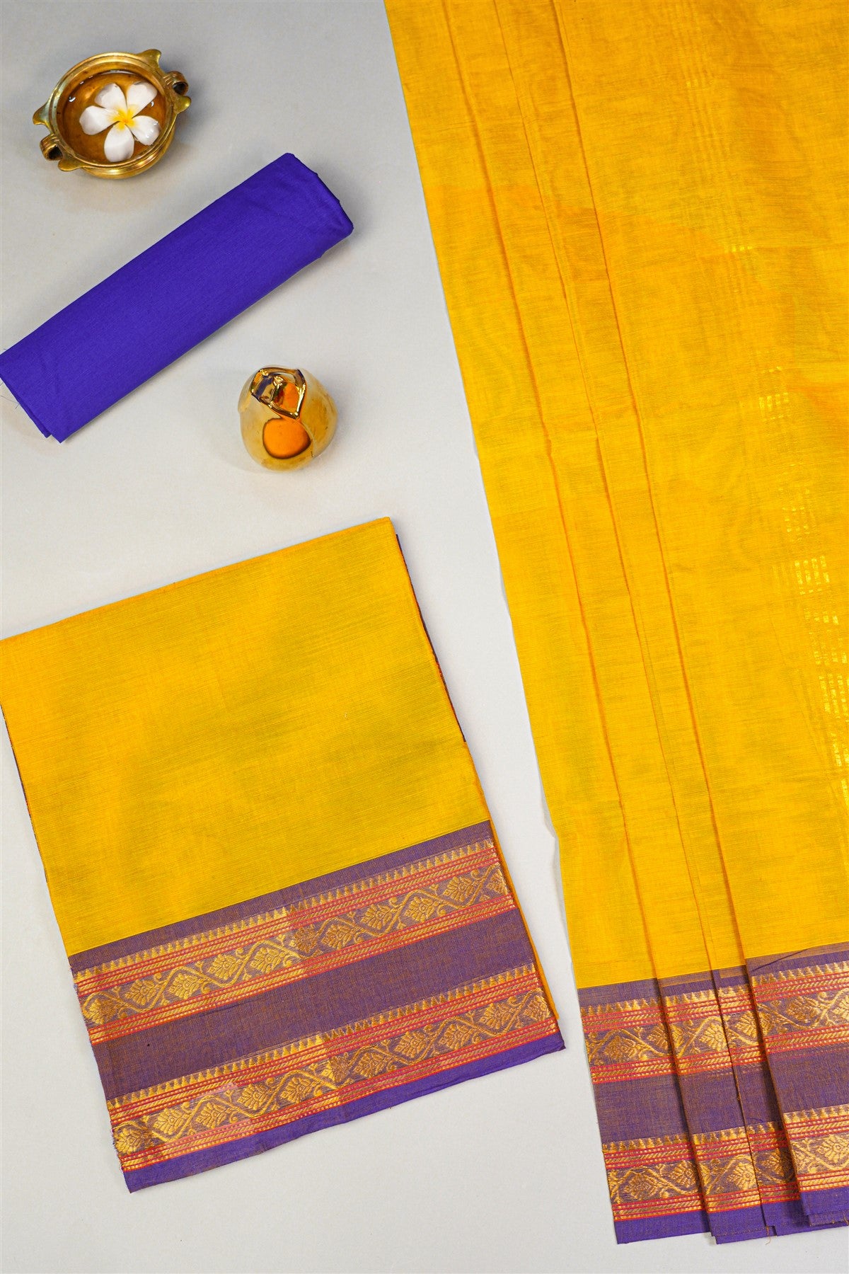 Cotton Yellow Dress Materials