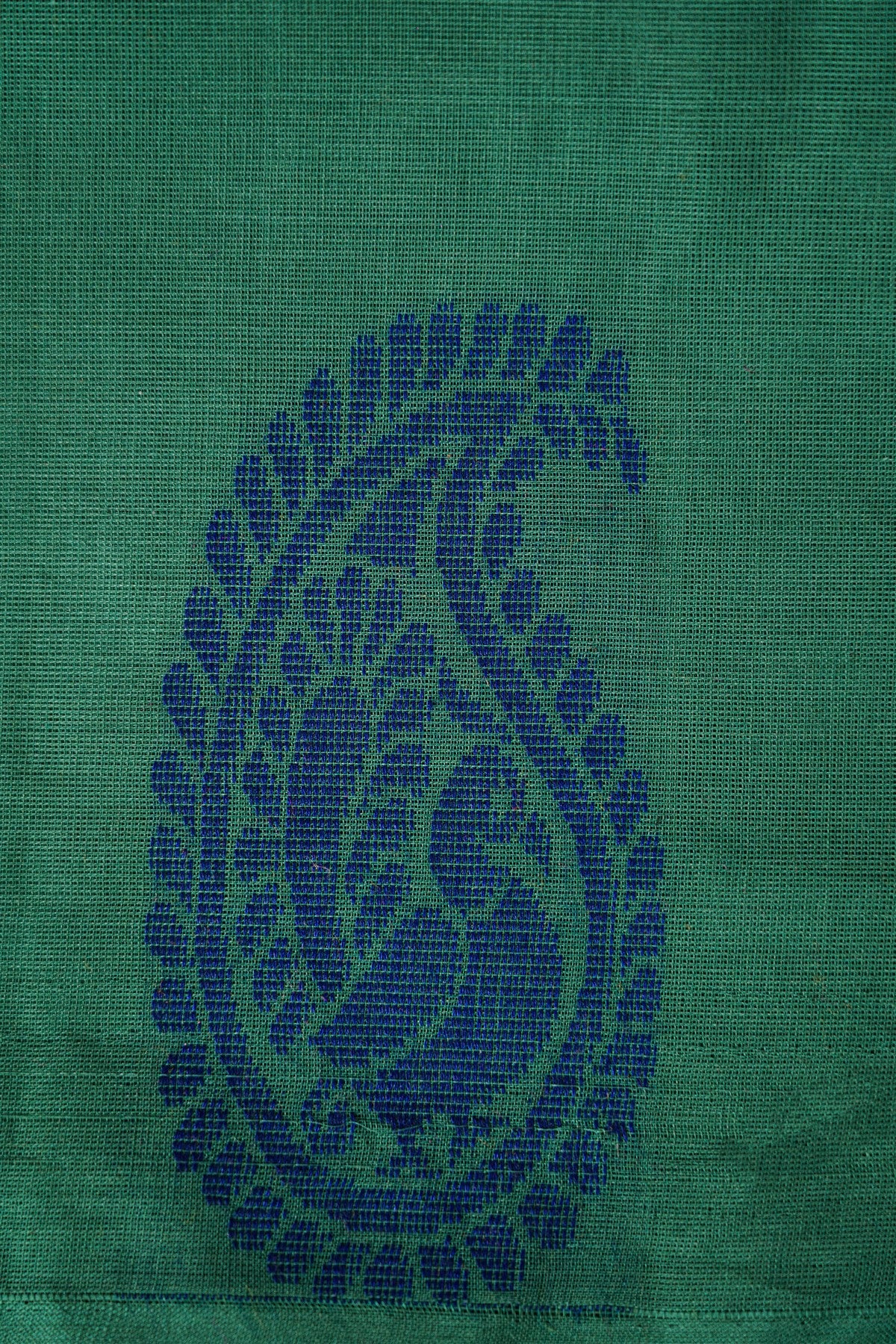 Cotton Green And Navy Blue Paisley Printed Dress Material