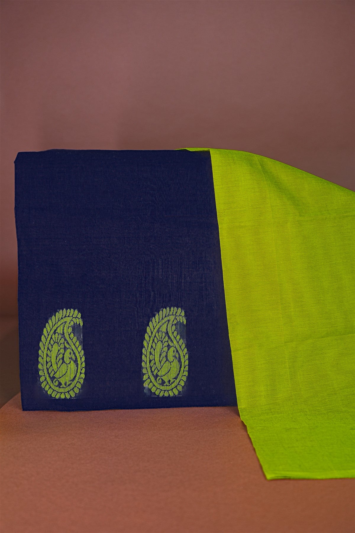 Cotton Navy Blue Paisley Print Dress Material
