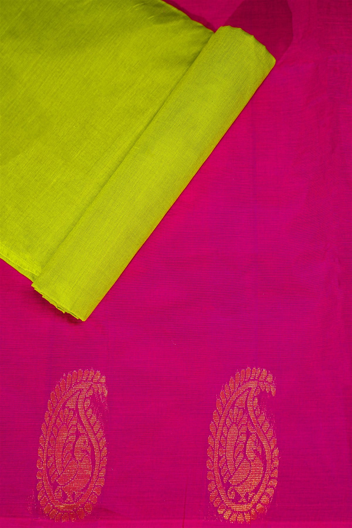 Cotton Pink And Green Butta  Dress Material