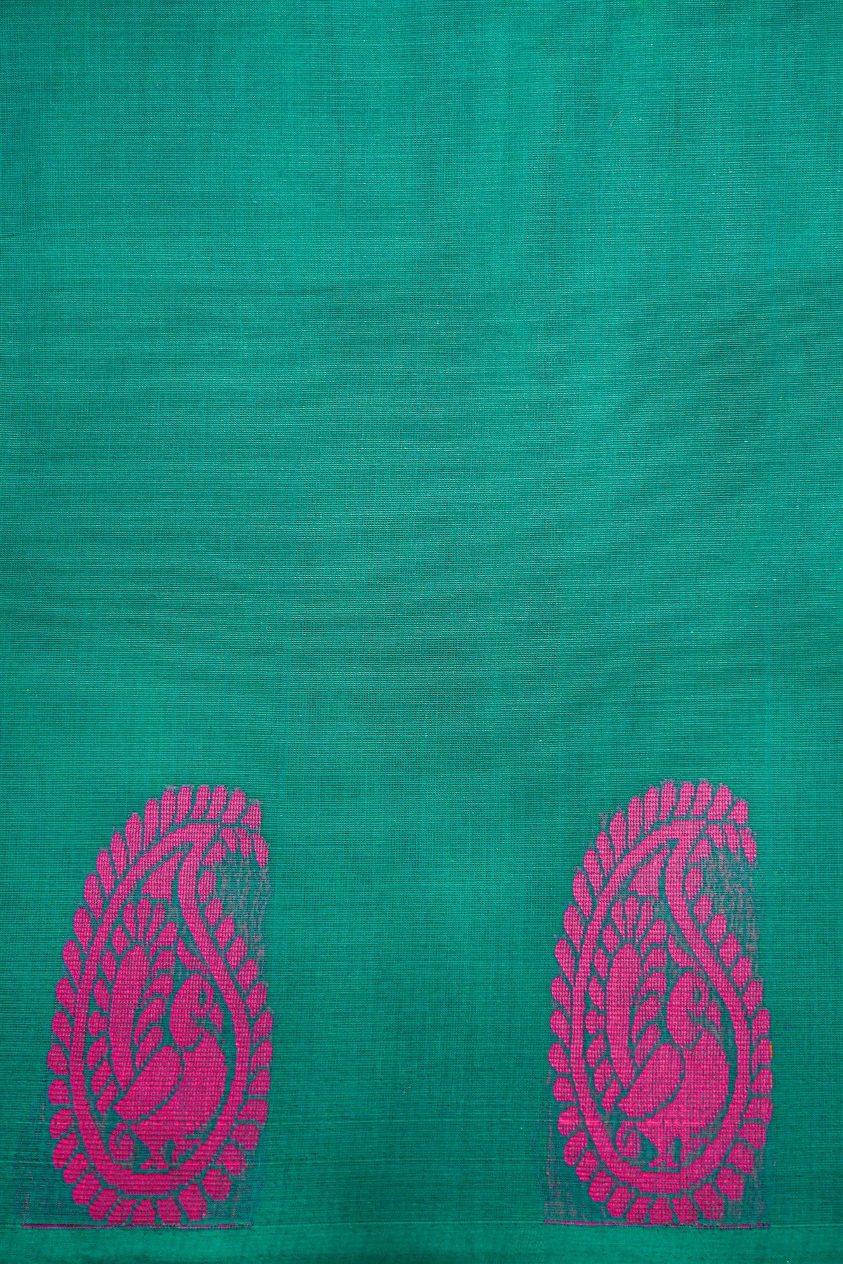 Cotton Teal And Pink Paisley Motif Dress Material