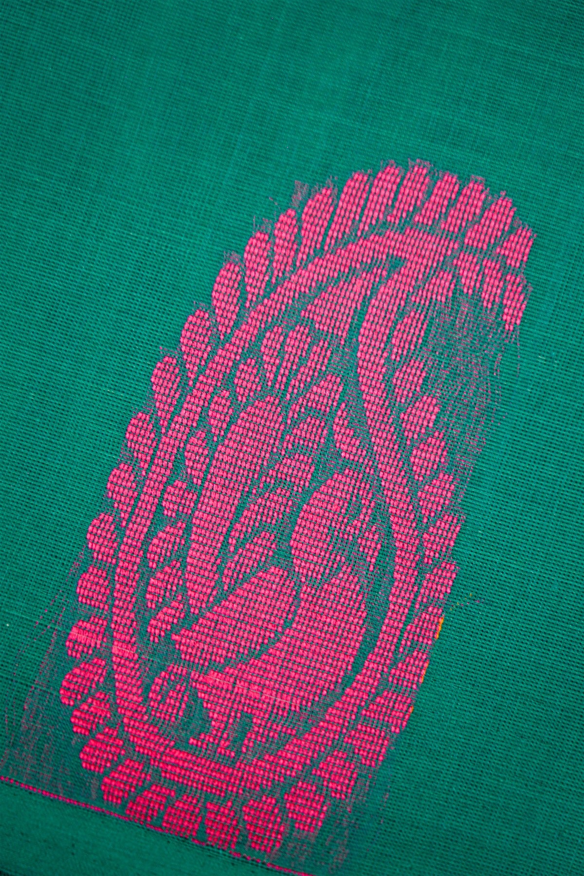 Cotton Teal And Pink Paisley Motif Dress Material