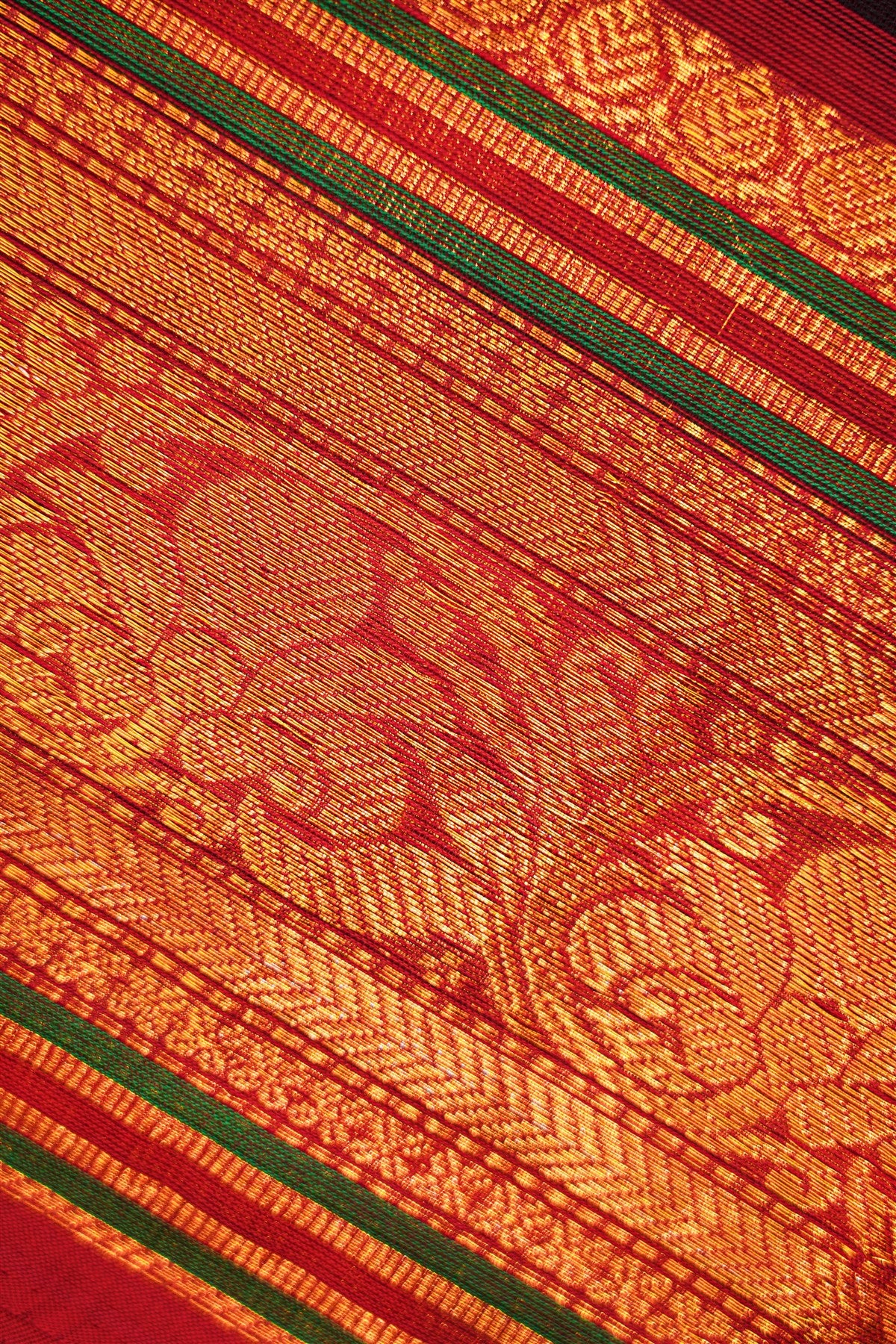 Cotton Brown Woven Zari Border Dress Material