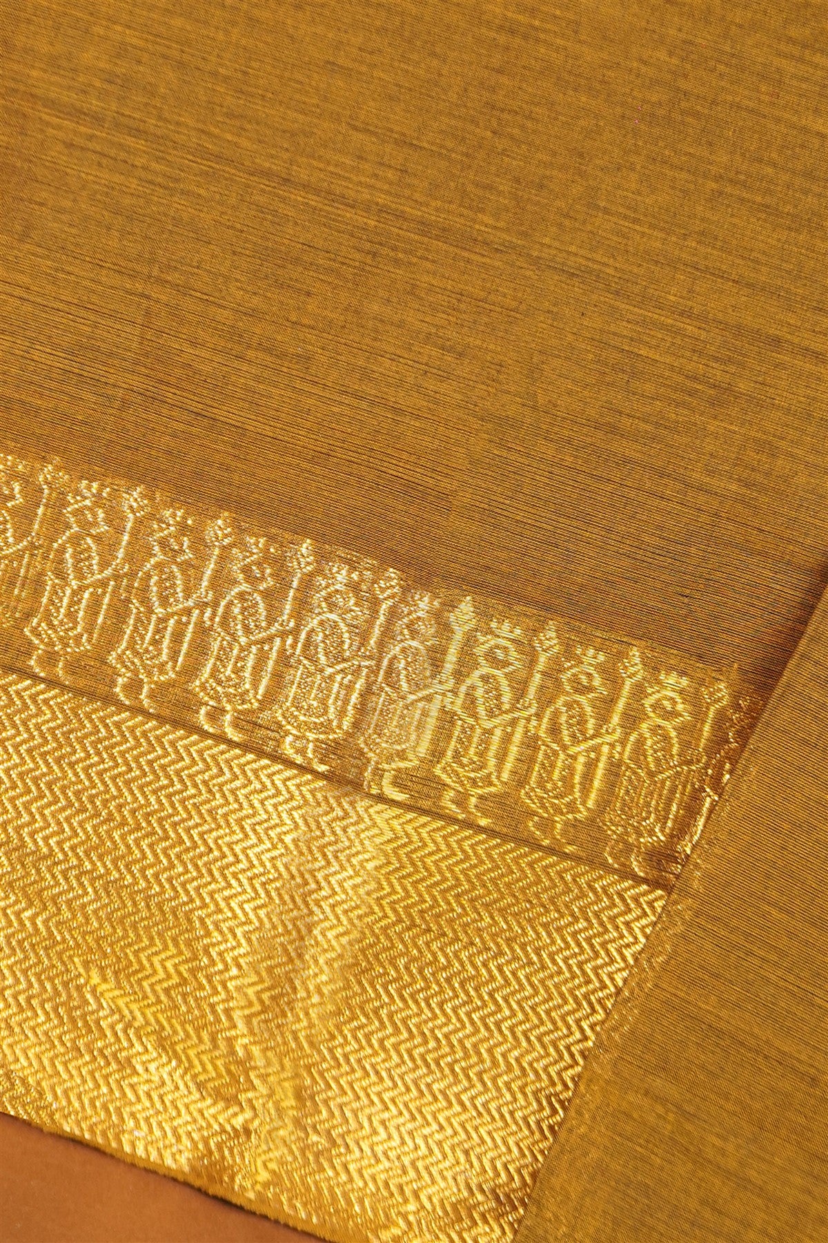 Cotton Mustard Solid Slub Dress Material