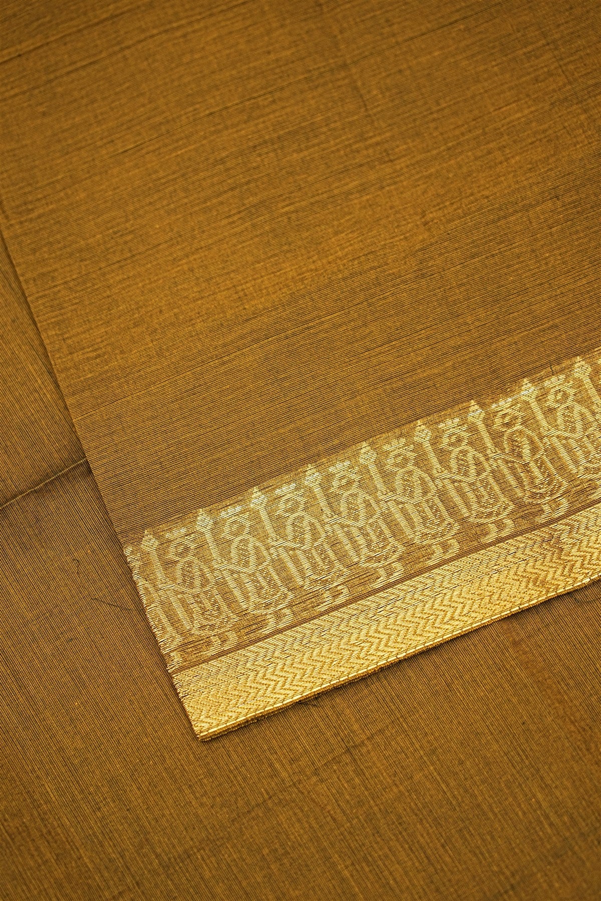 Cotton Mustard Solid Slub Dress Material