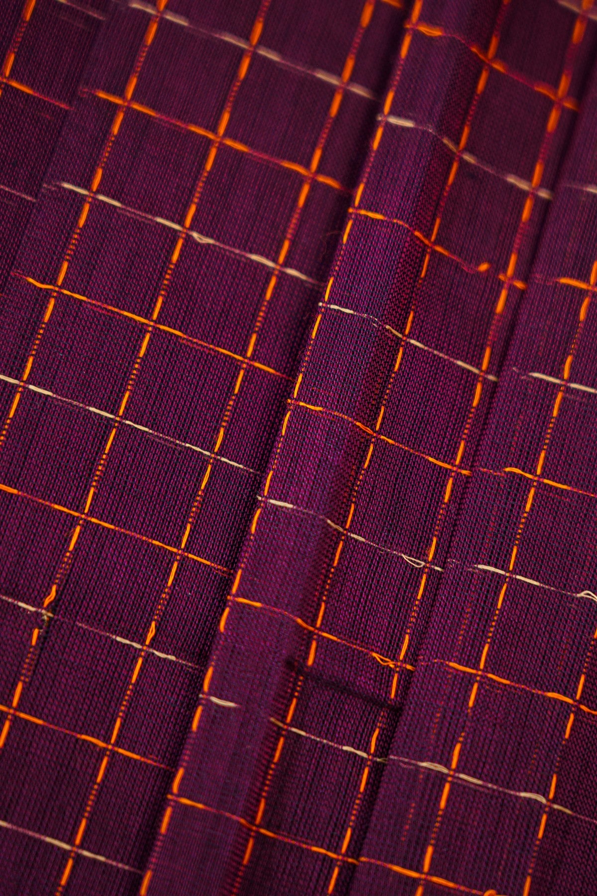 Cotton Orange  Zari Border Dress Material