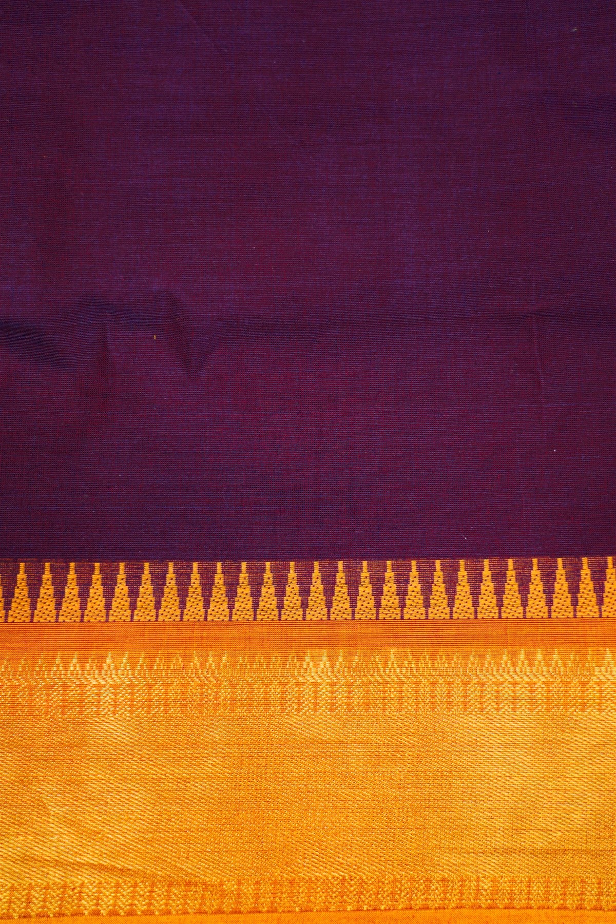 Cotton Wine  And Yellow Solid Zari Border Dress Material