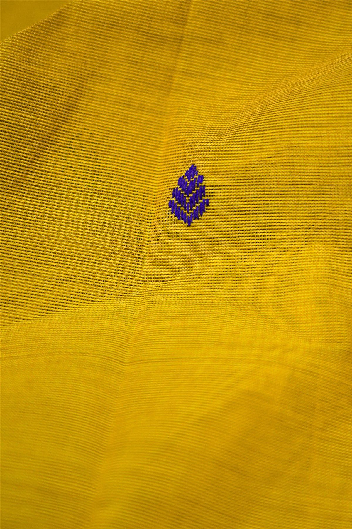 Cotton Mustard Yellow Woven Zari Border Dress Material