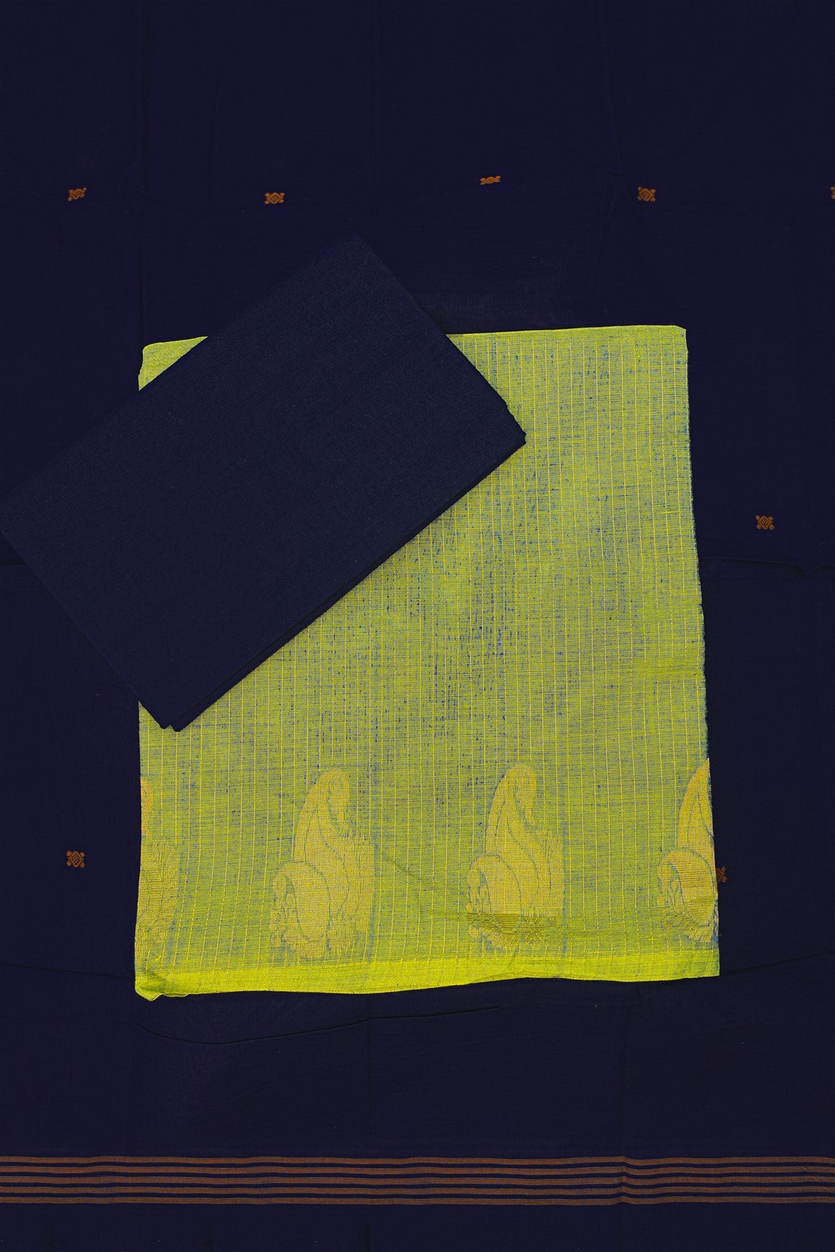 Cotton Lime Green Woven Buta Dress Material