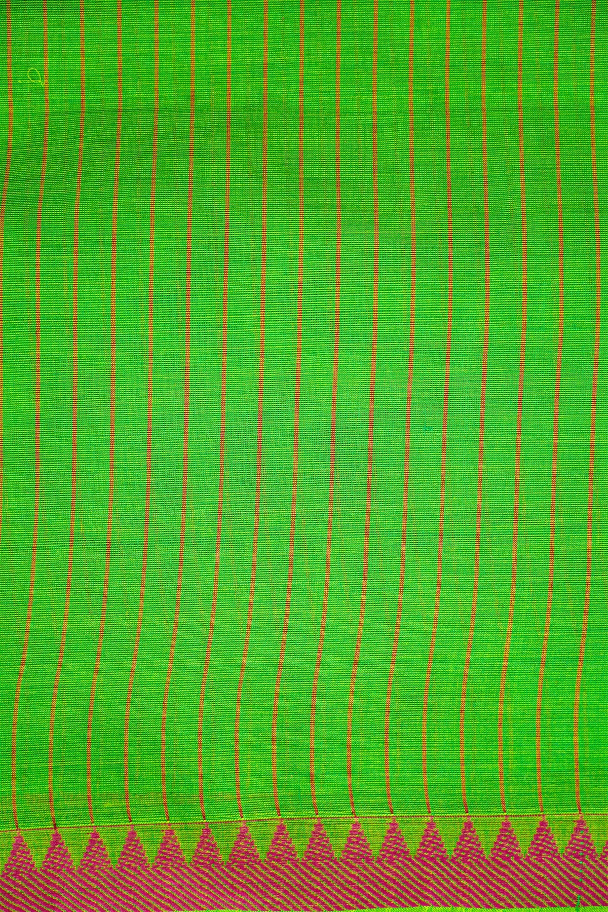 Cotton Green Striped Dress Material