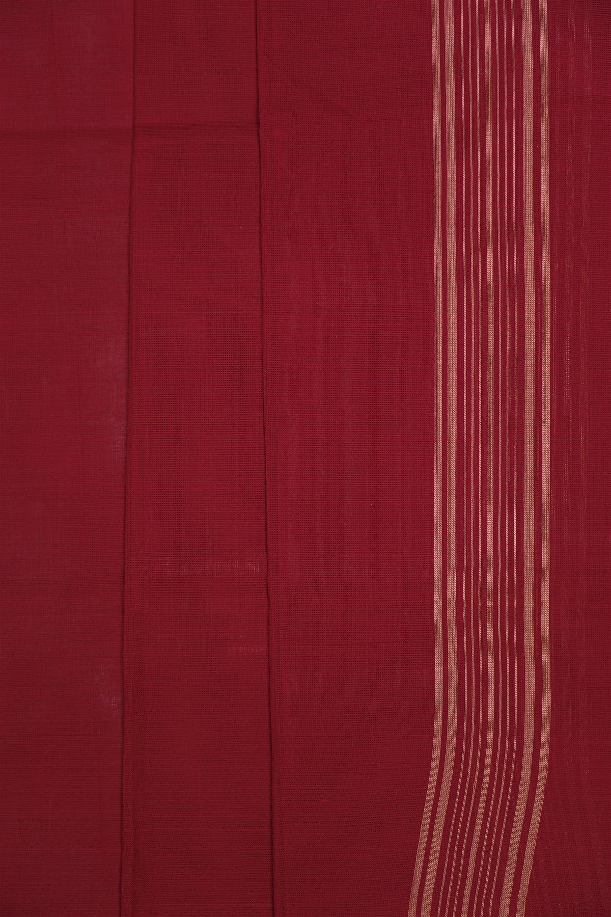 Cotton Brown Striped With Temple Border Dress Material