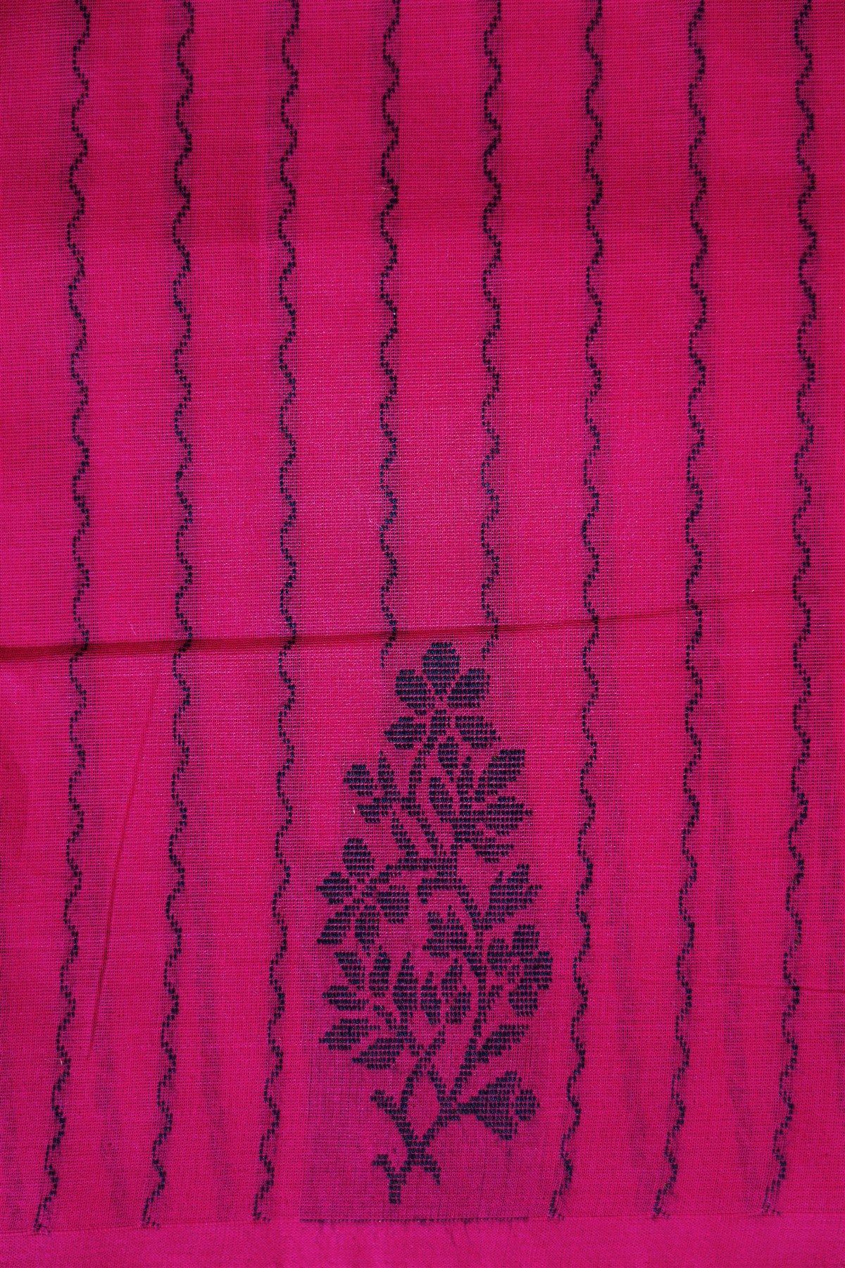 Cotton Pink Striped And Buta Print Dress Material