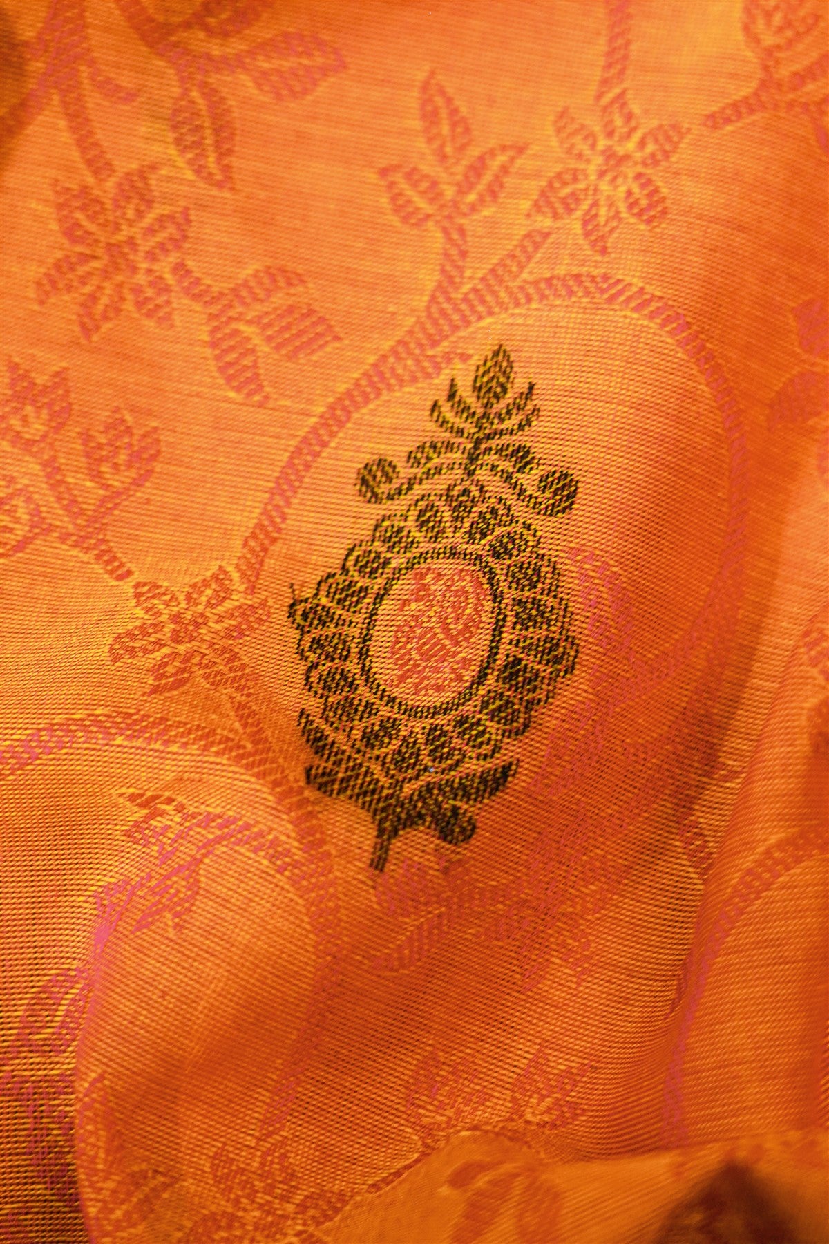 Cotton Mustard Yellow Floral Banarasi Dress Material