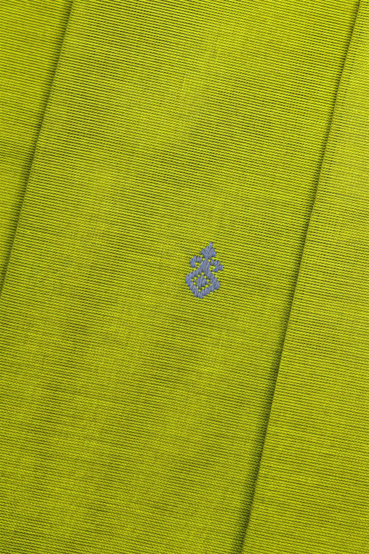 Cotton Navy Blue And Lime Green Woven Butta Dress Material