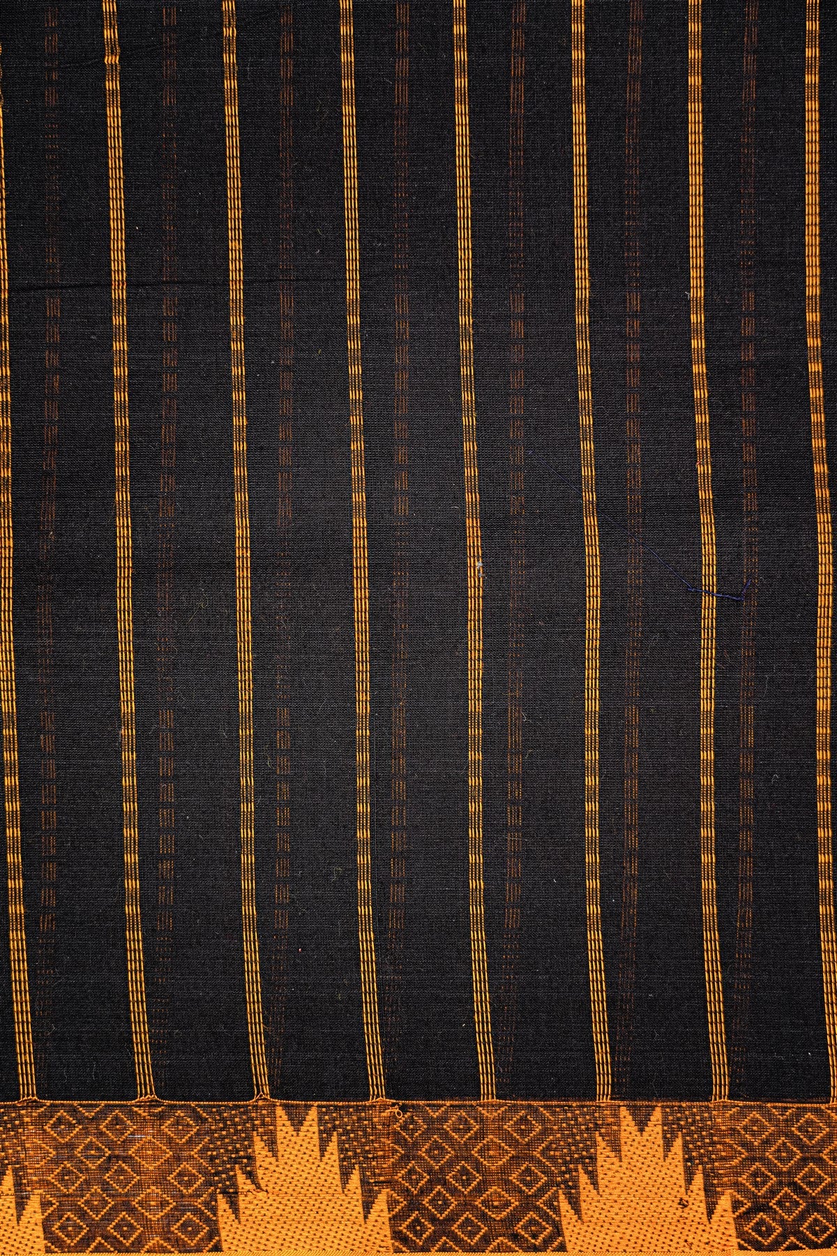 Cotton Black Woven Striped Dress Material